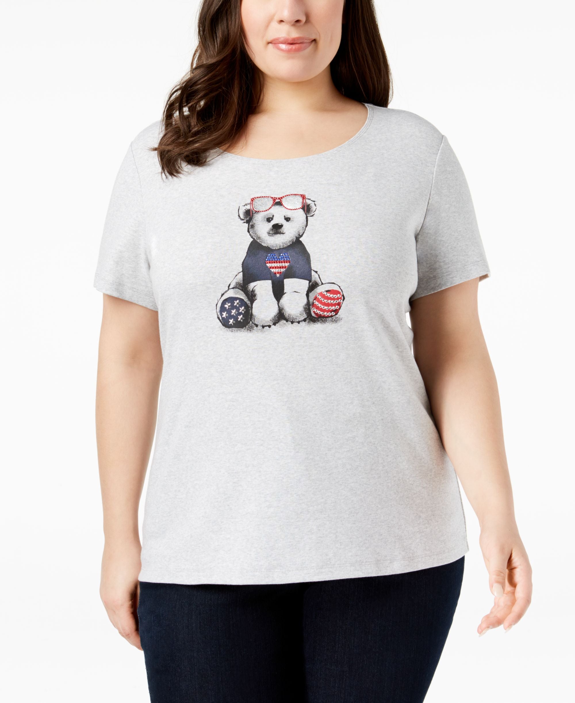 Karen Scott Plus Size Cotton Graphic T-Shirt