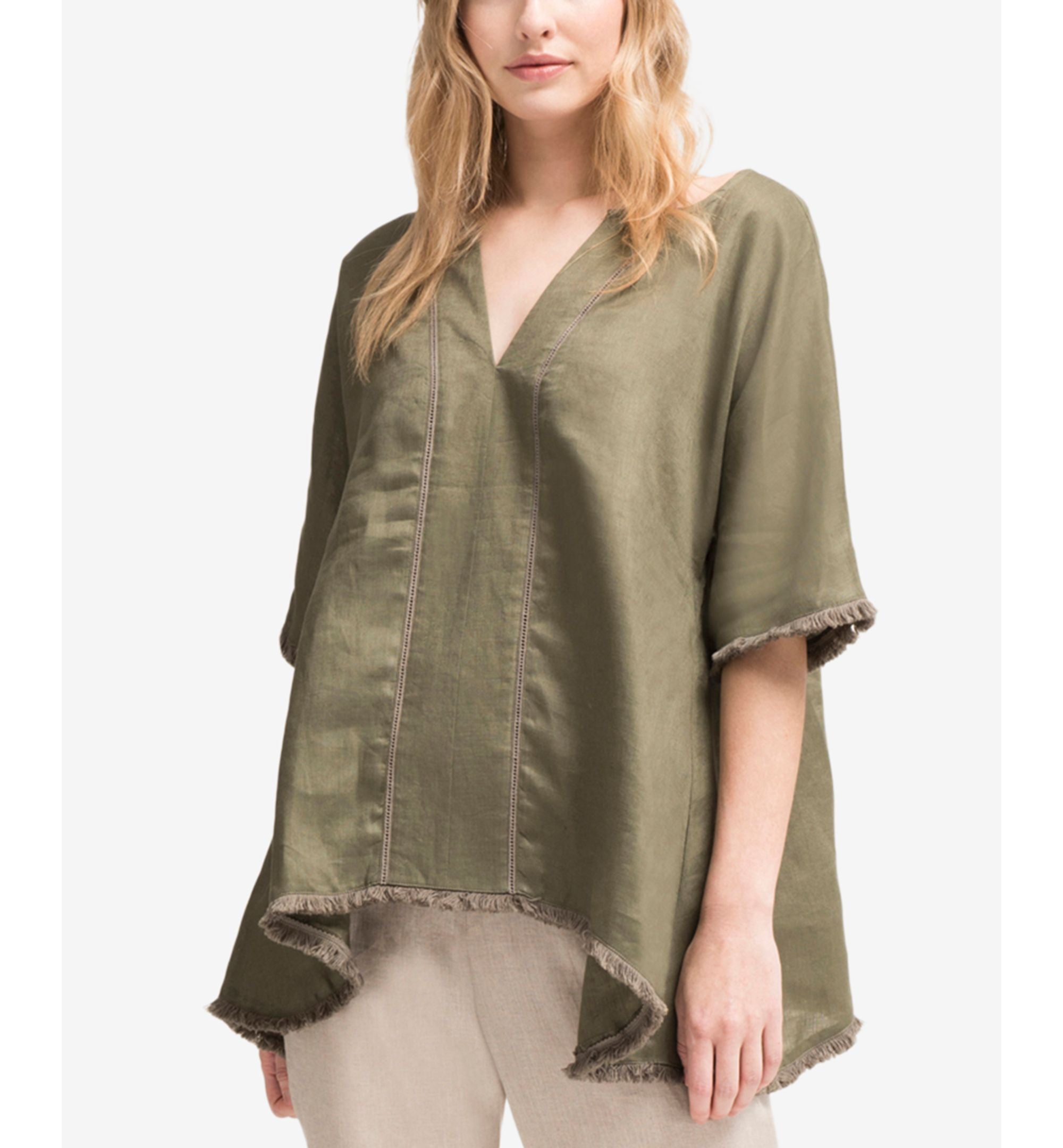 DKNY Linen Trapeze Top