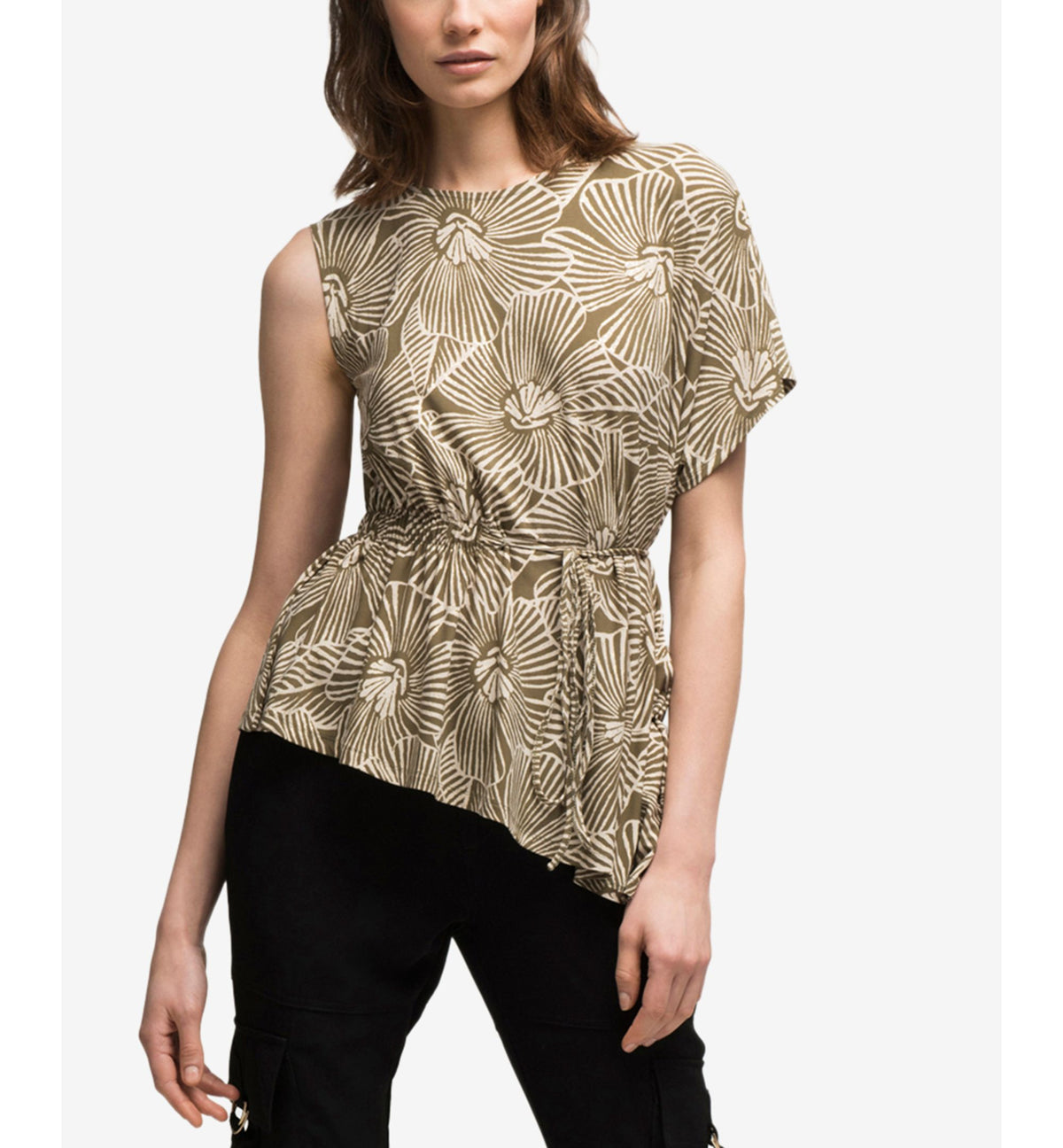 DKNY Printed Asymmetrical Top
