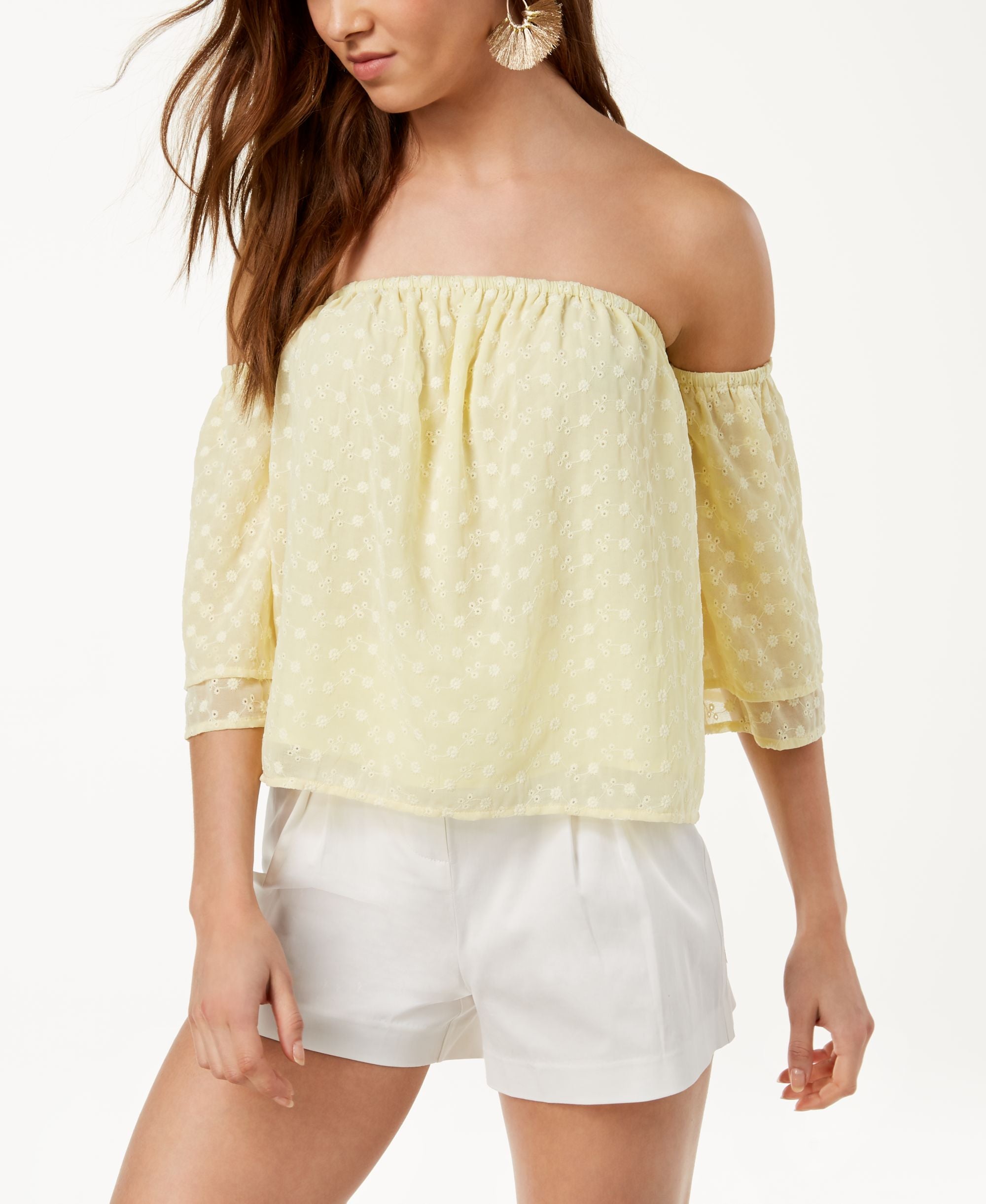 Strapless Eyelet-Detail Top