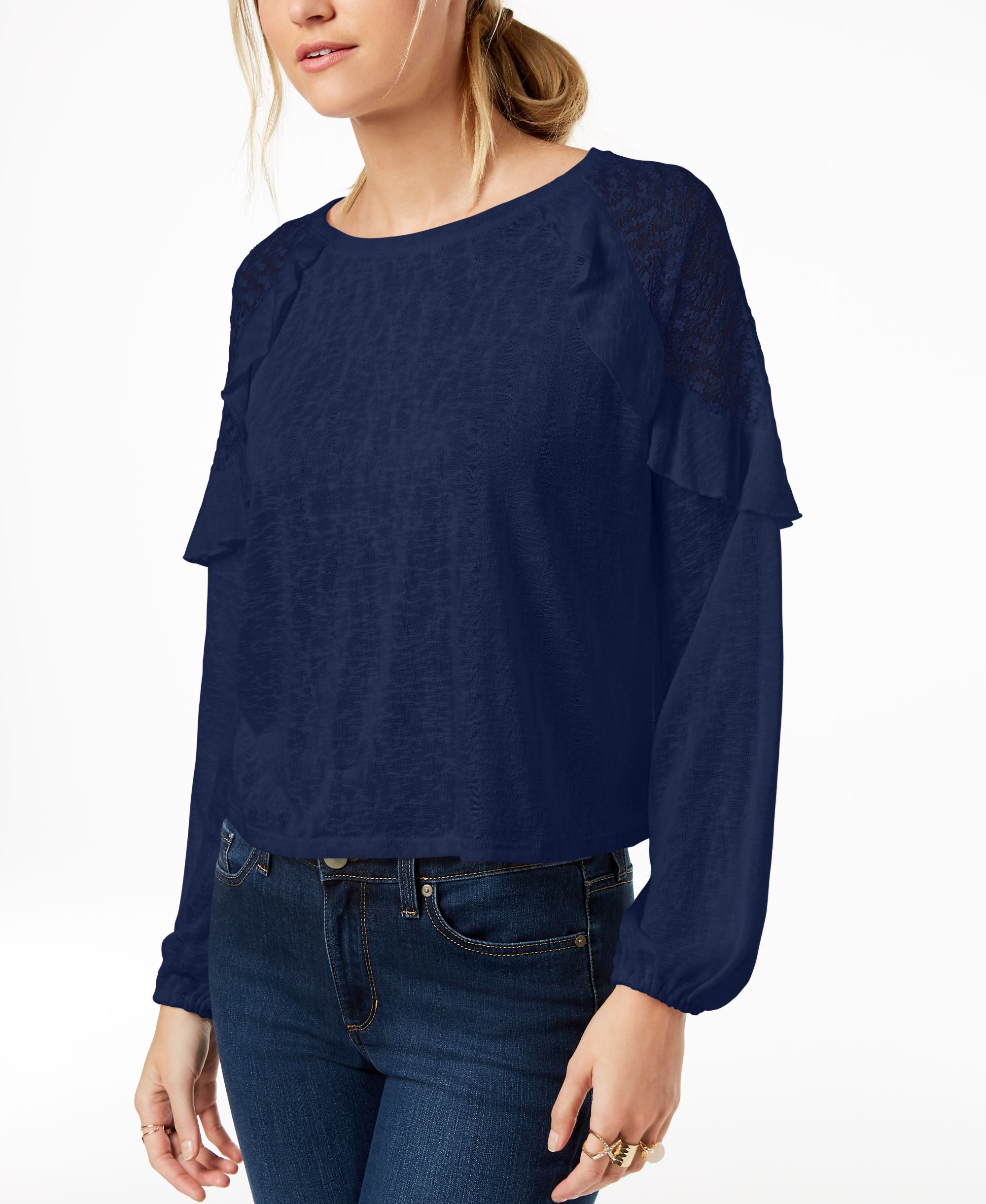 Maison Jules Lace Shoulder Top