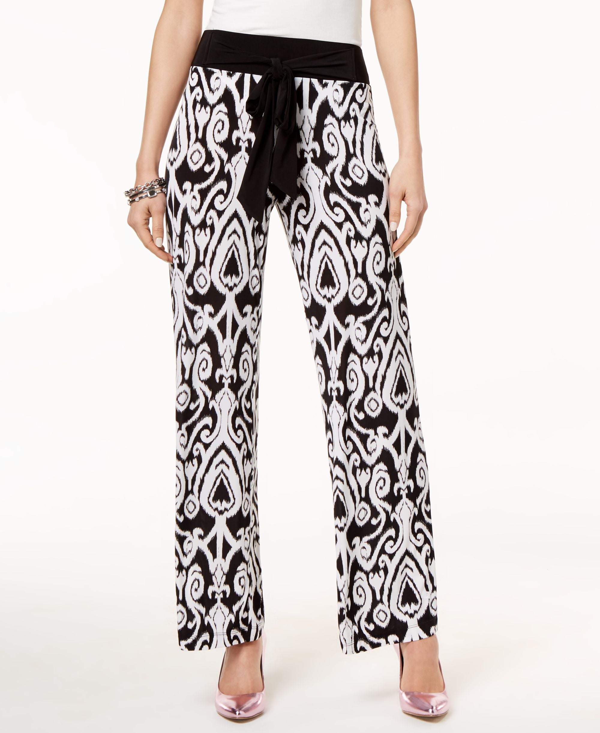Printed Tie Waist Pants