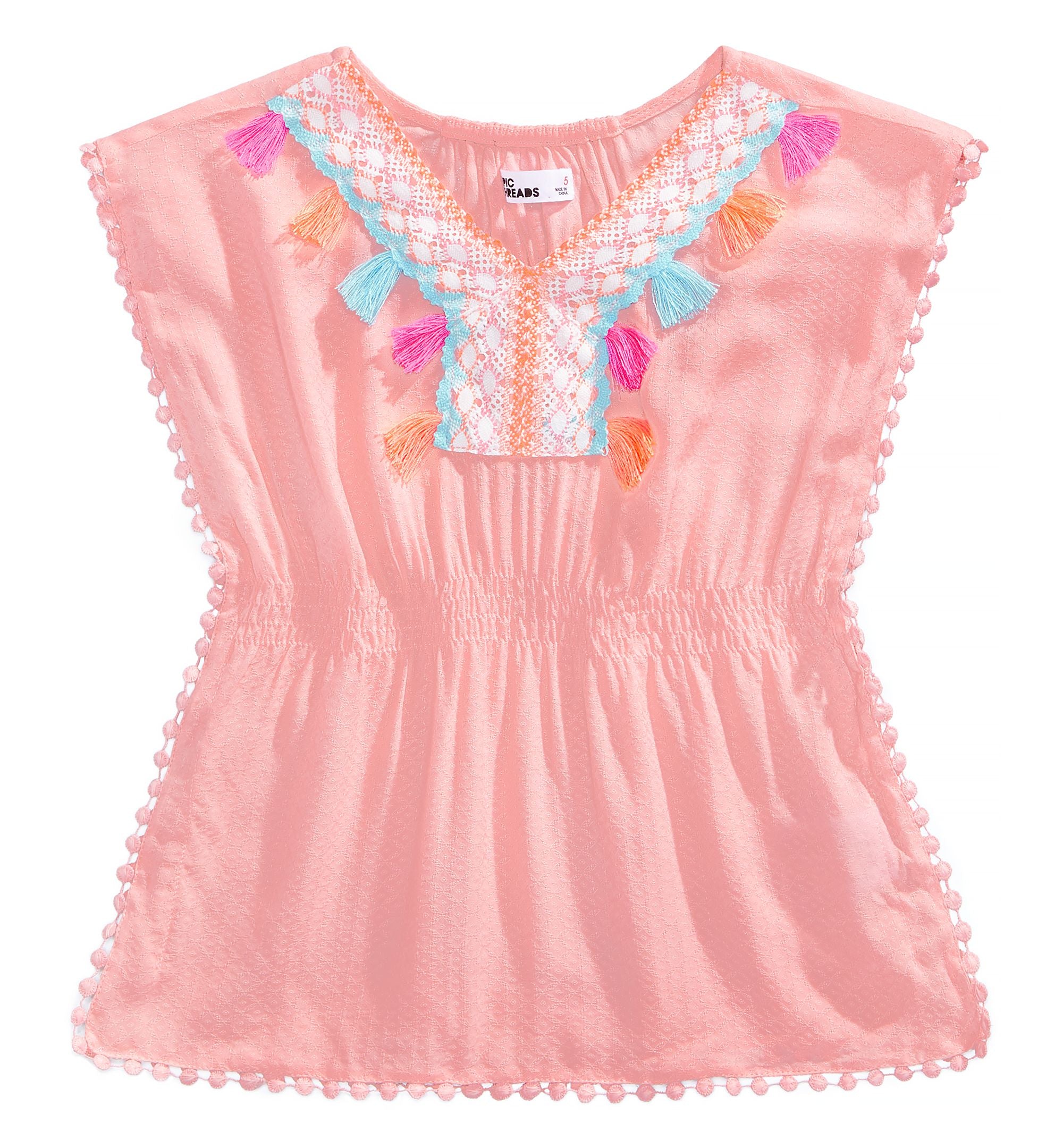 Epic Threads Toddler Girls Crochet Trim Caftan Top