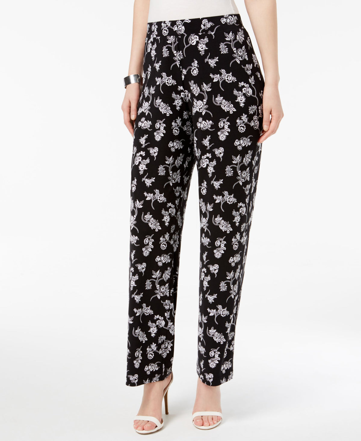 Printed Wide-Leg Pants