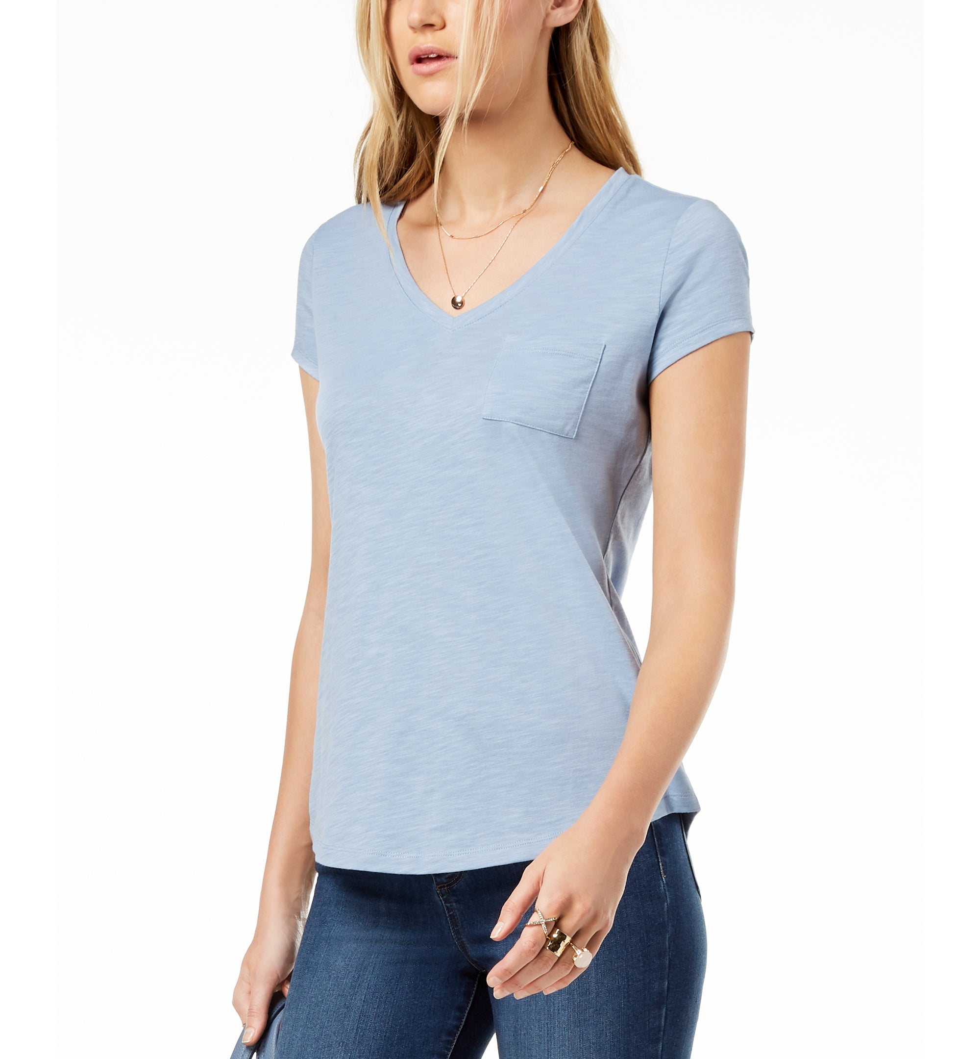 V-Neck Patch-Pocket T-Shirt