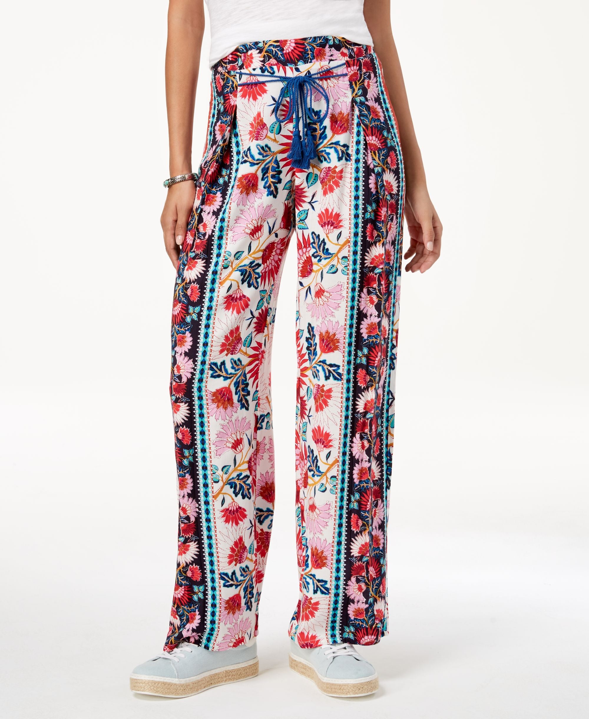 Be Bop Juniors Floral Print Wide Leg Pants