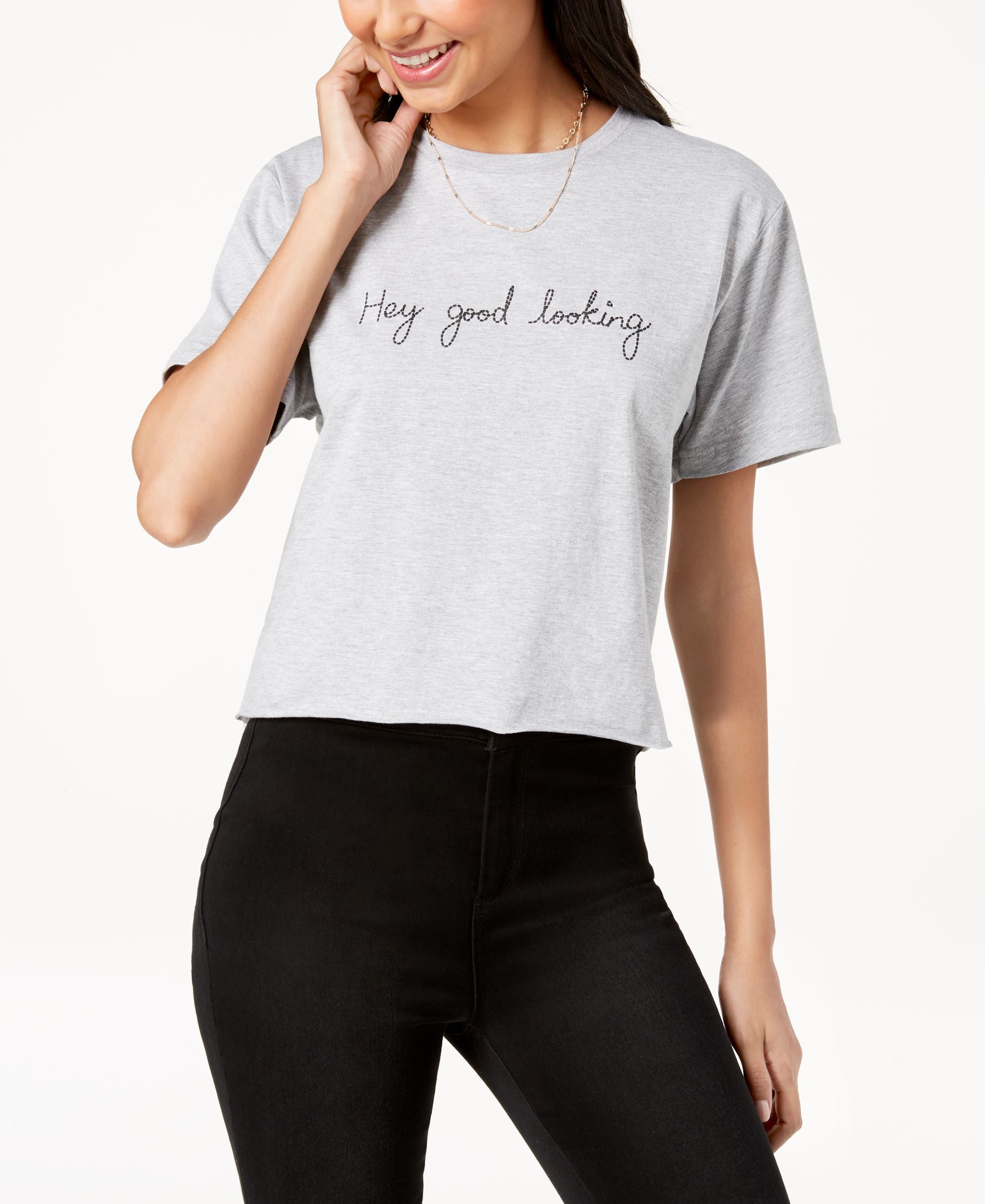 Pretty Rebellious Juniors Cropped Graphic T-Shirt