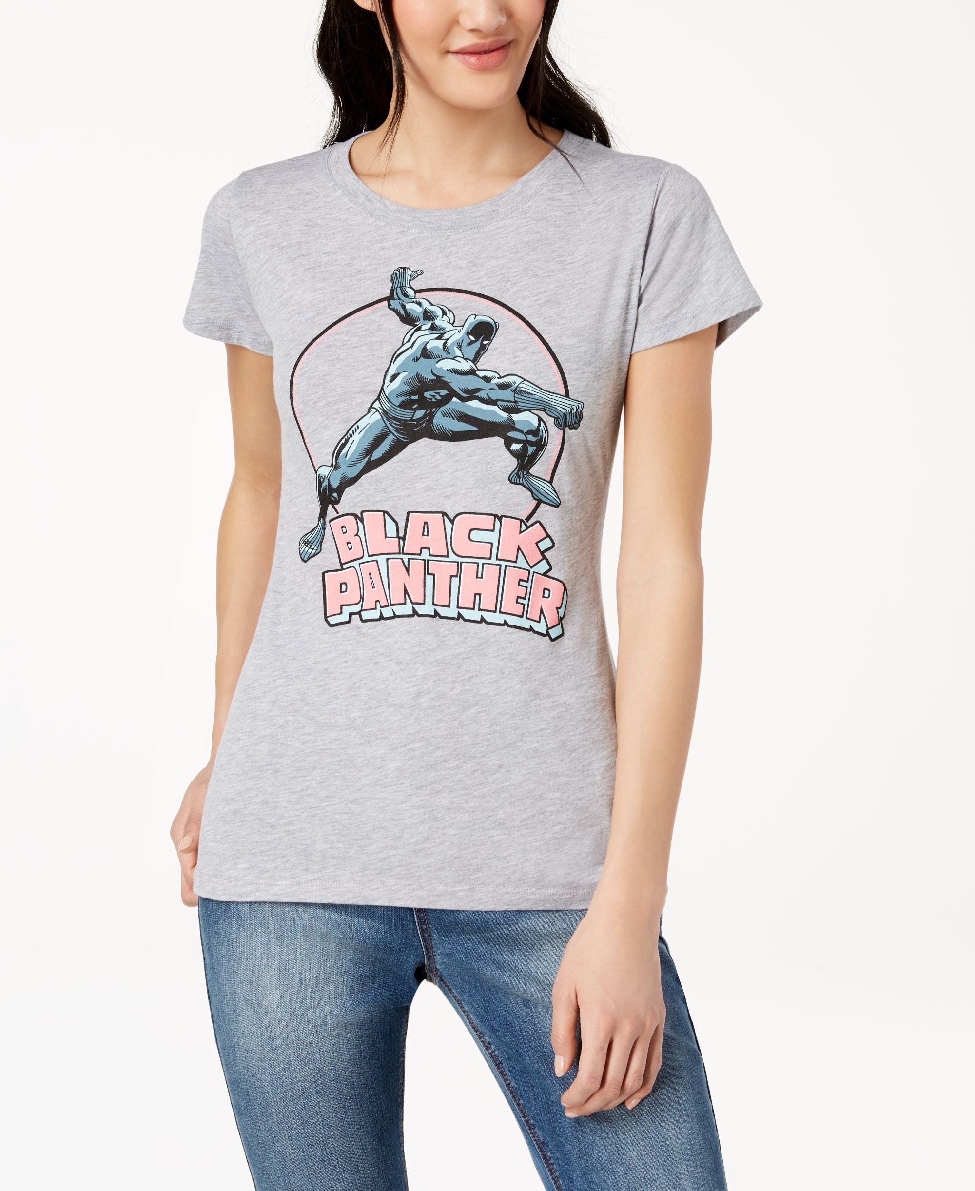 Hybrid Juniors Black Panther Graphic Print T-Shirt
