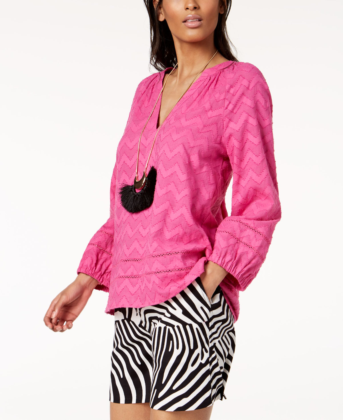 Trina Turk X I.N.C. Solid Peasant Blouse