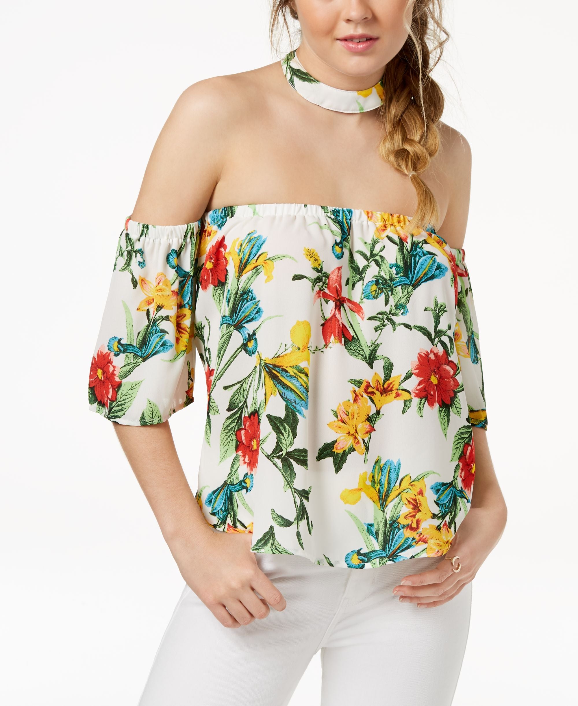 Juniors' Off-The-Shoulder Choker Top