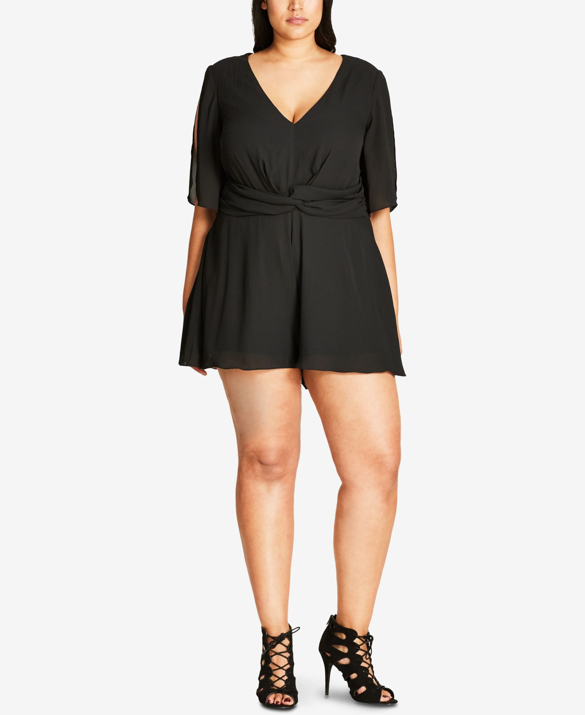 City Chic Trendy Plus Size Twist Front Romper