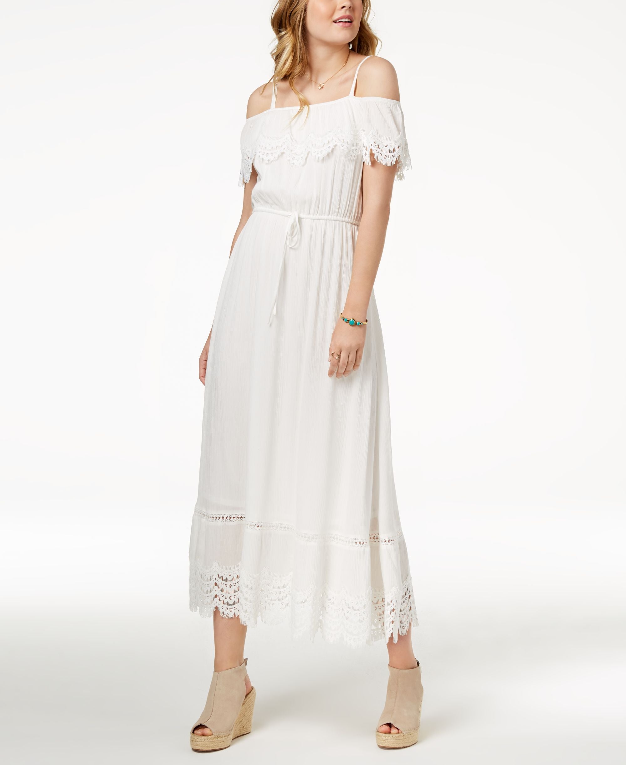 Juniors' Ruffled Maxi Dress