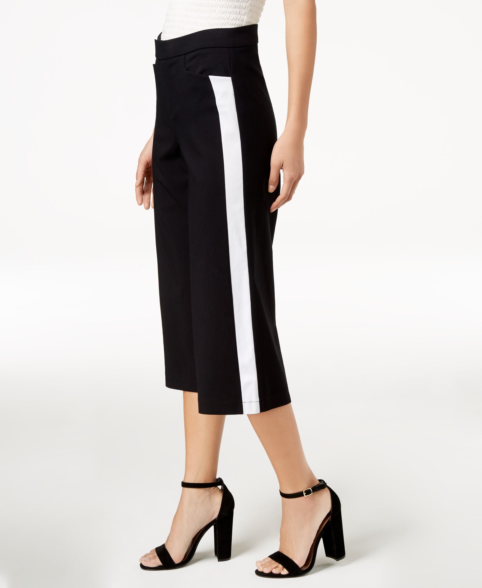 Bar III Racer Stripe Cropped Pants