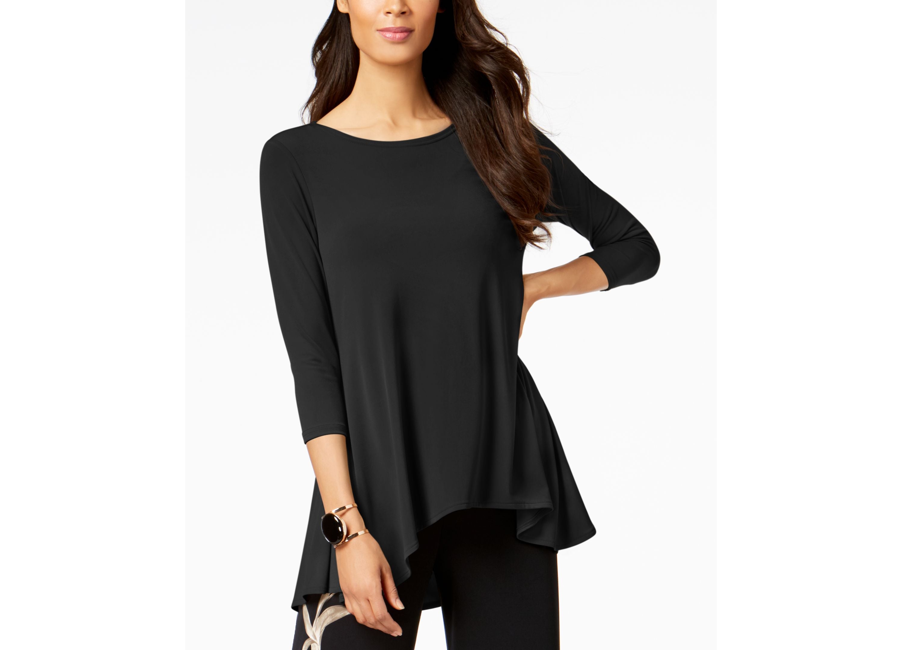 Women's 3/4 Sleeve High-Low Tunic