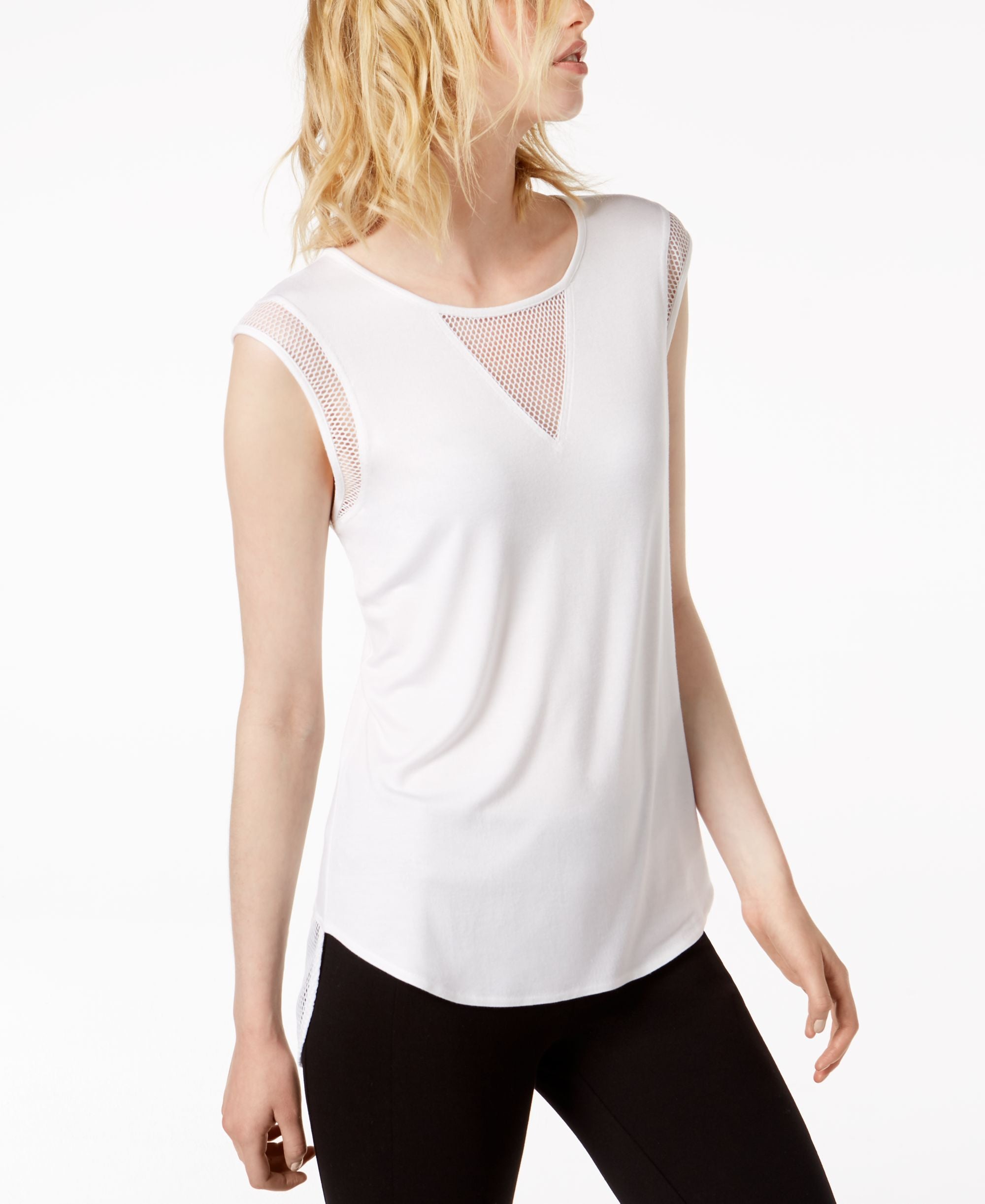 Bar III Mesh Inset T-Shirt