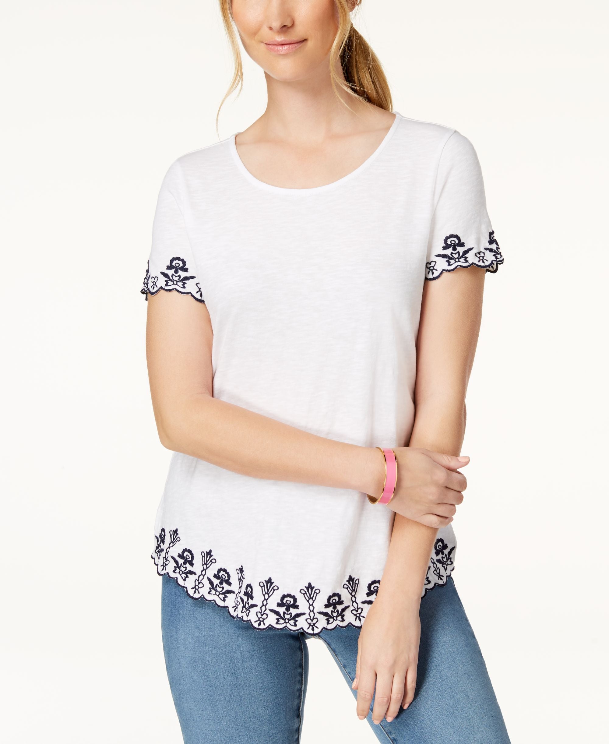 Charter Club Cotton Embroidered Top