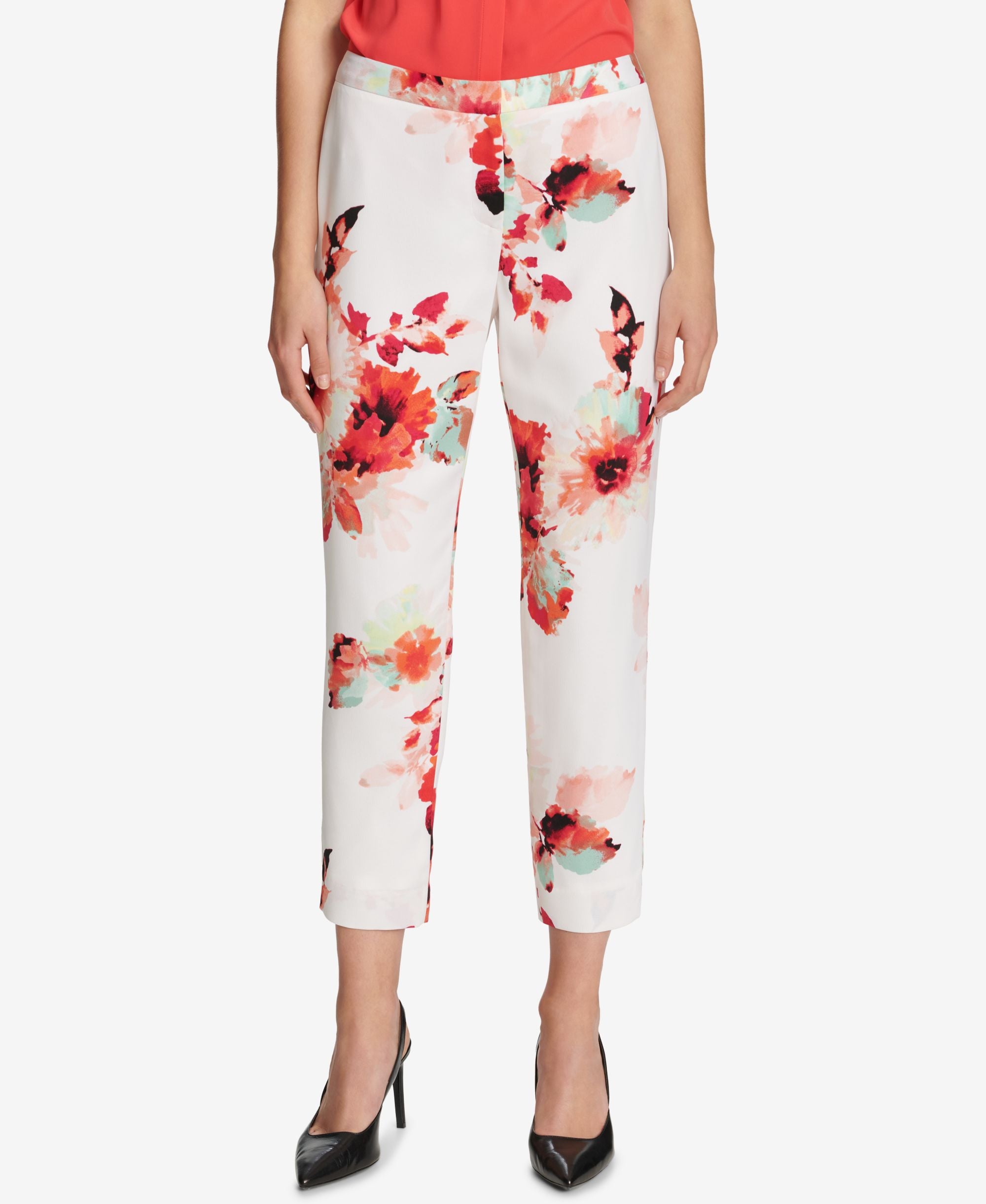 Calvin Klein Floral Print Ankle Pants