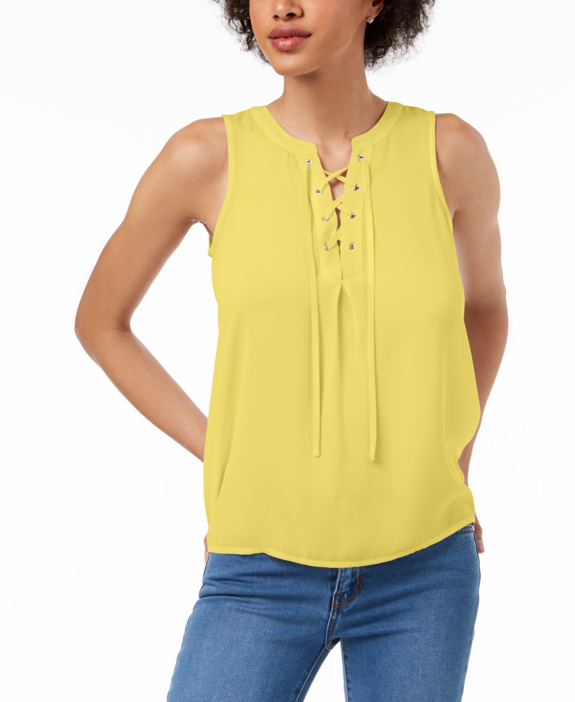 Maison Jules Sleeveless Lace Up Top