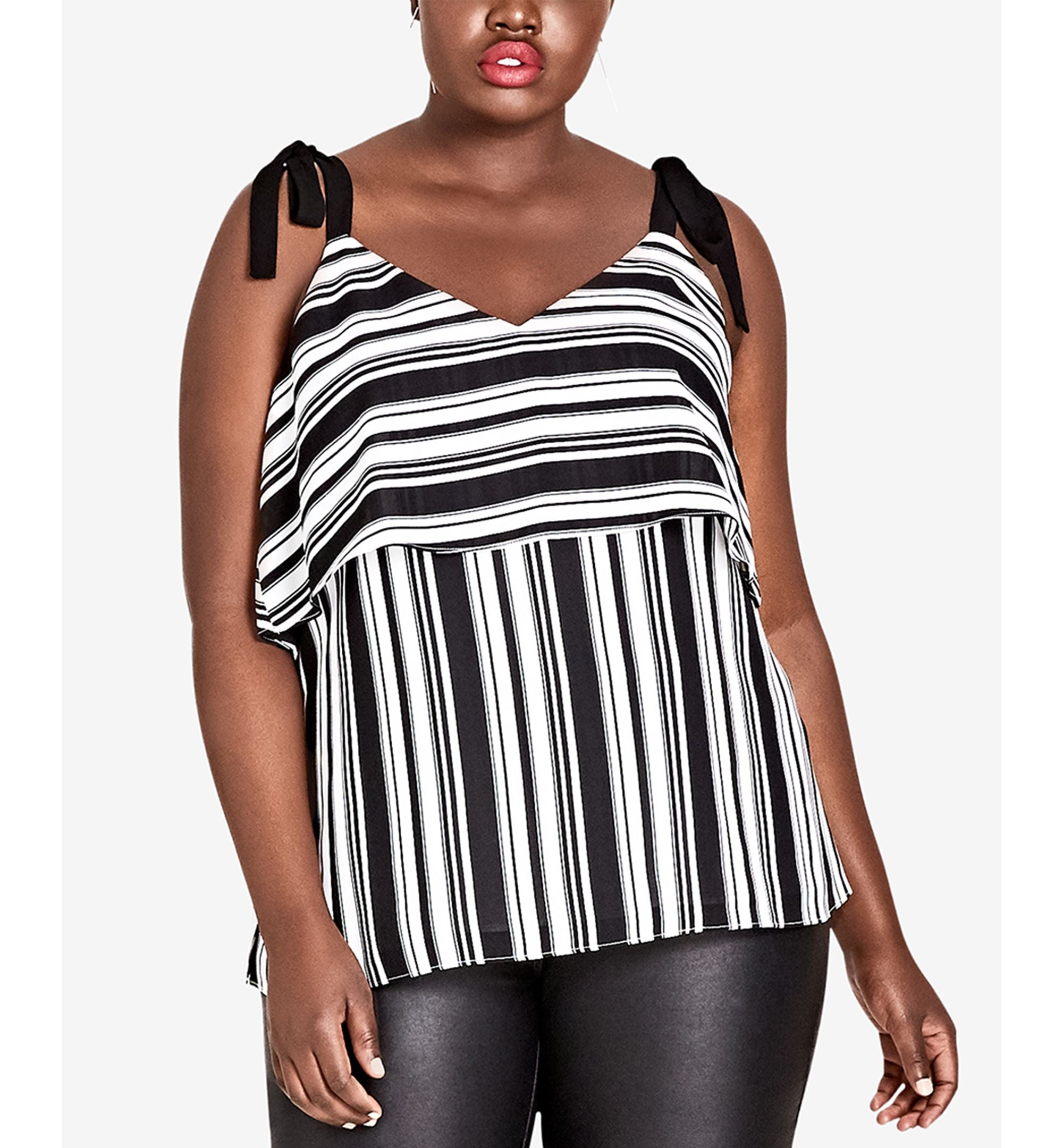 City Chic Trendy Plus Size Striped Top