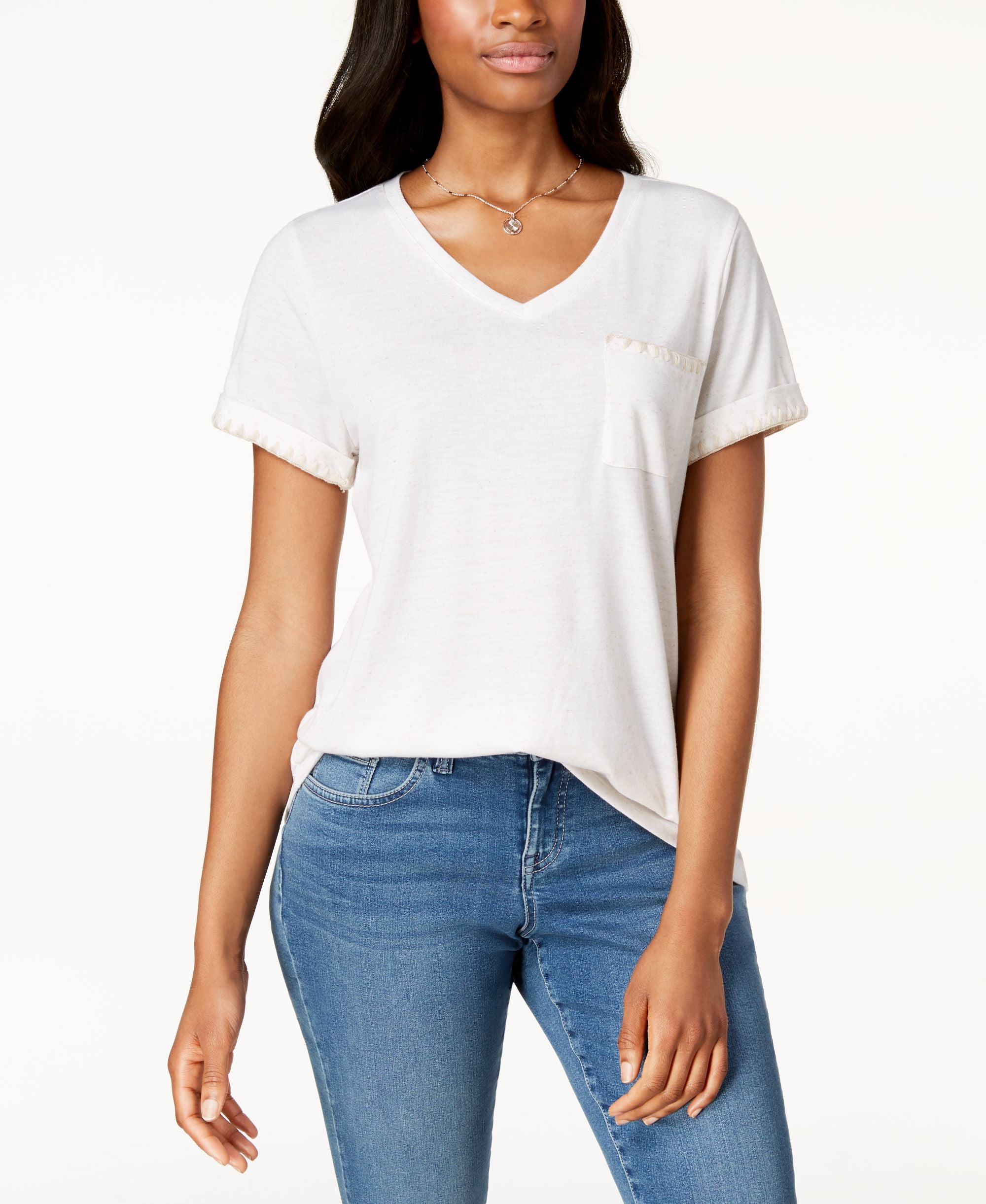 Style & Co Whip Stitch Pocket T-Shirt