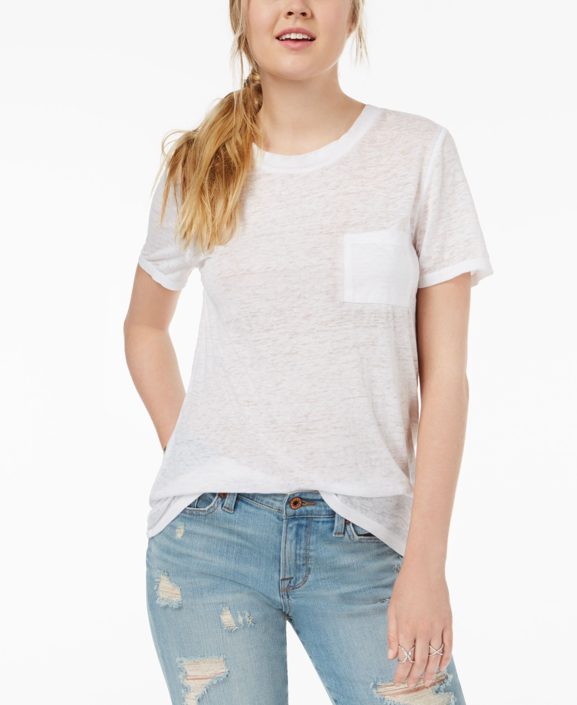 Hybrid Juniors High Low Burnout T-Shirt