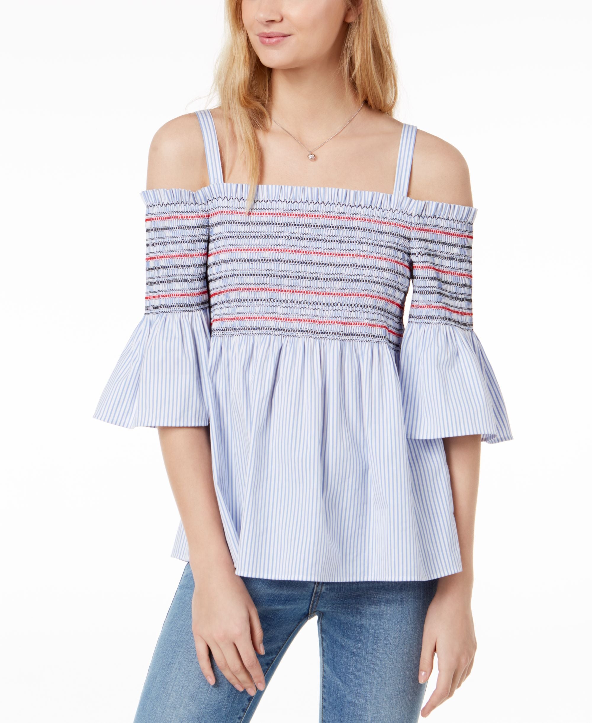 Maison Jules Smocked Off The Shoulder Top