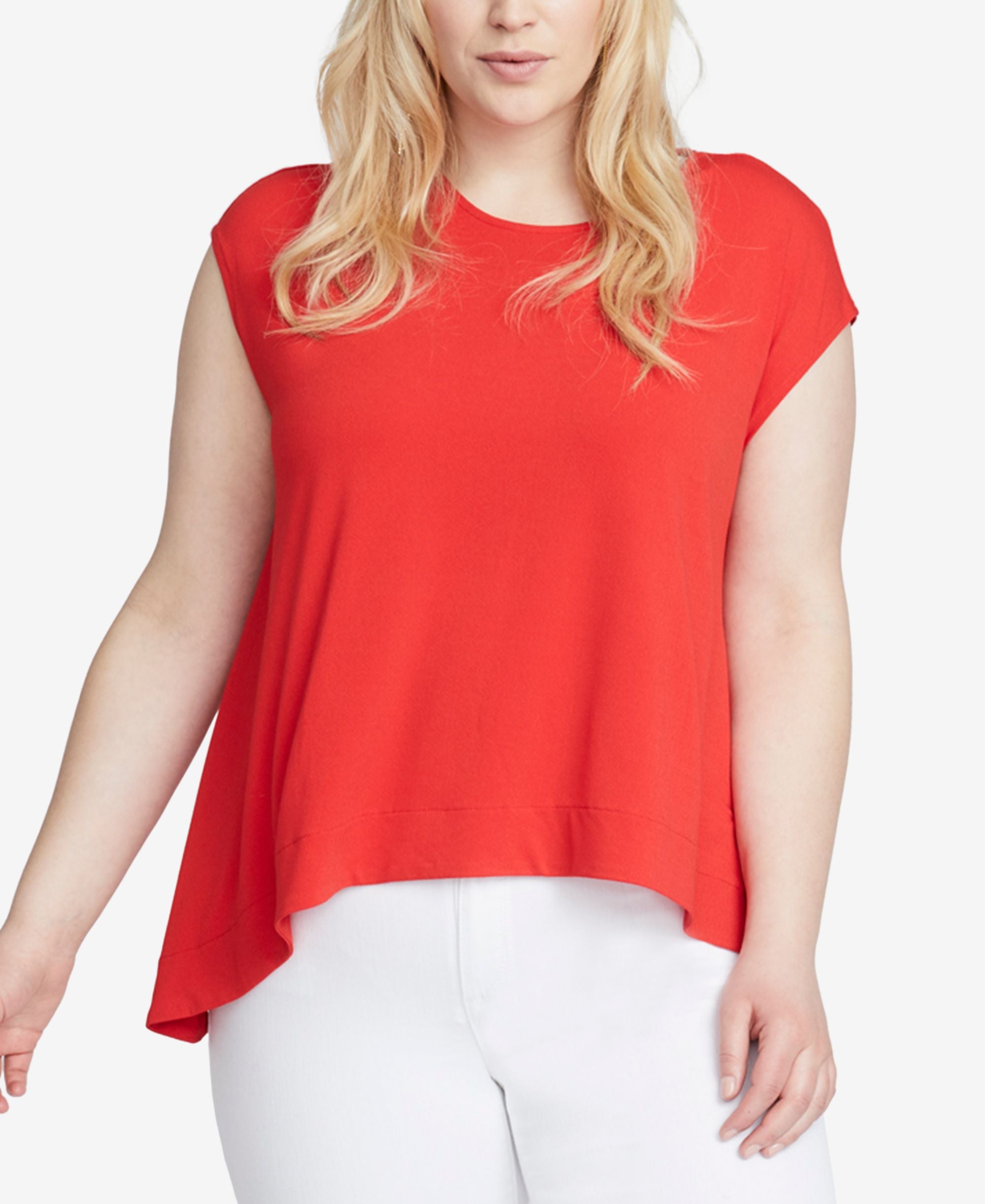 Rachel Rachel Roy Trendy Plus Size Cap Sleeve High Low Top