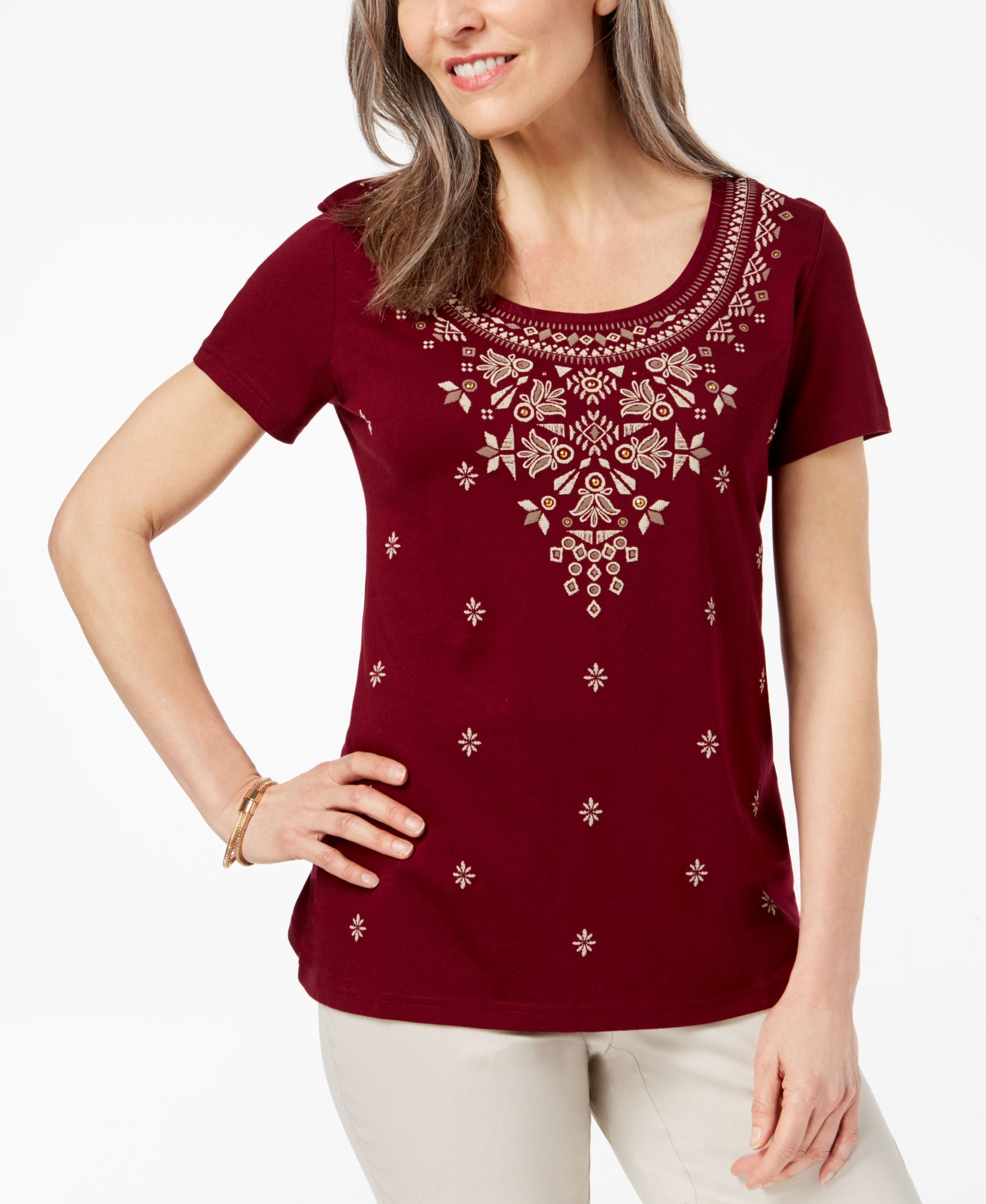 Karen Scott Puff Print T-Shirt