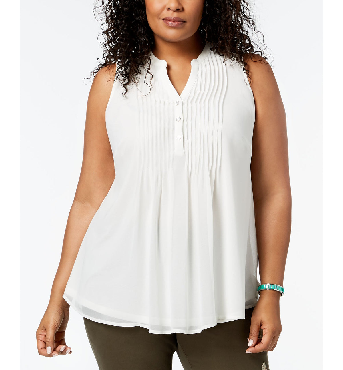 Charter Club Plus Size Pintuck Pleat Top