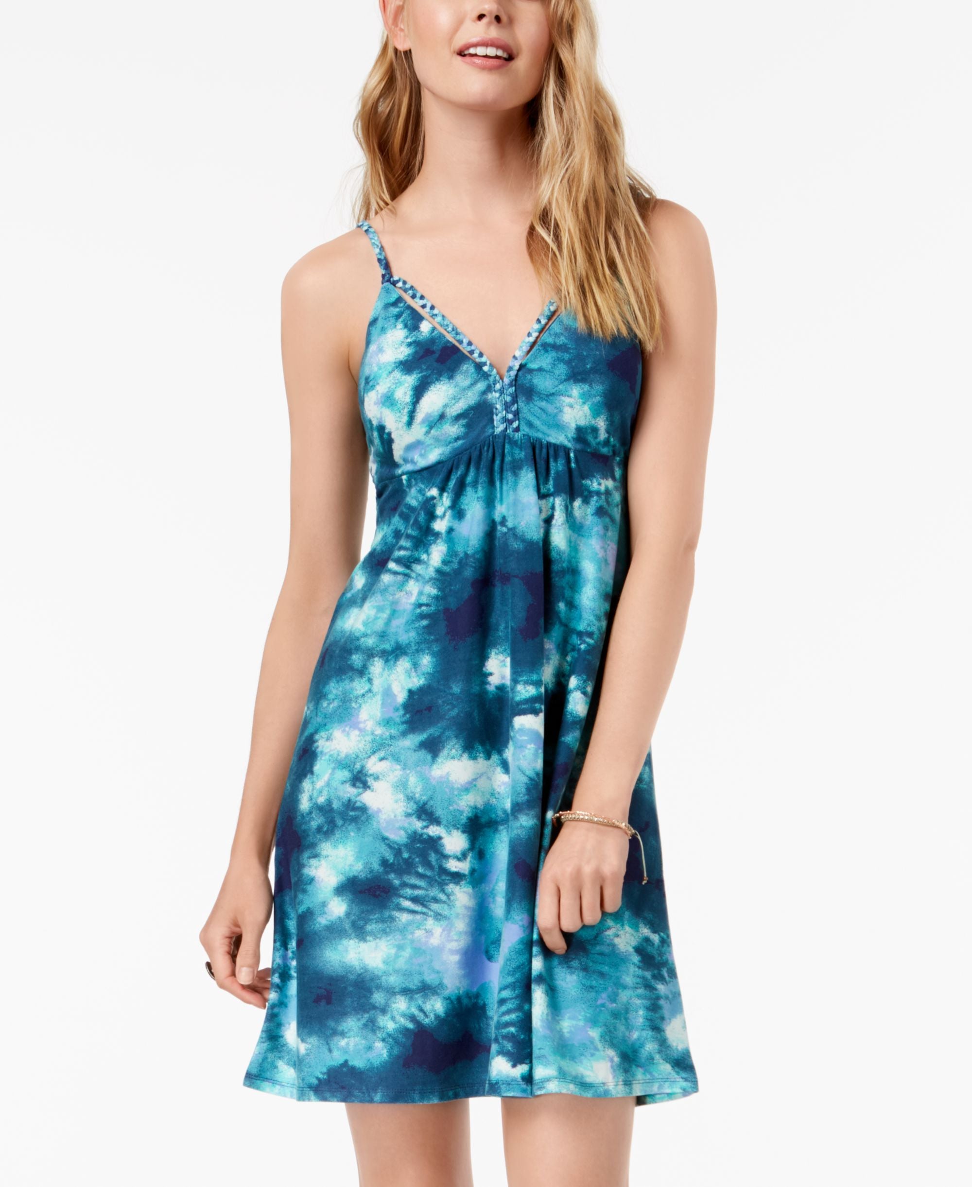 Planet Gold Juniors Printed Braided Detail Dress