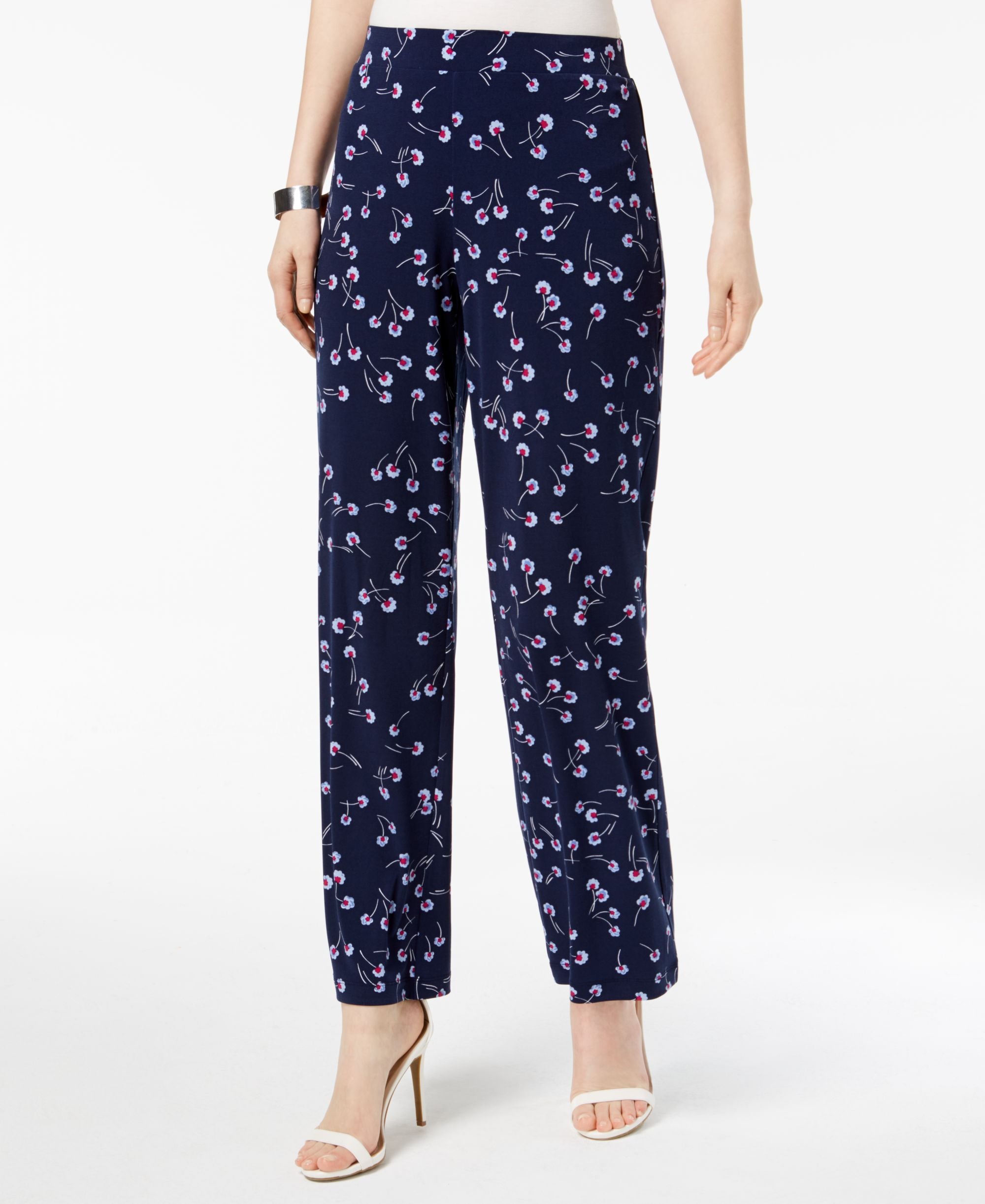 Printed Wide-Leg Pants