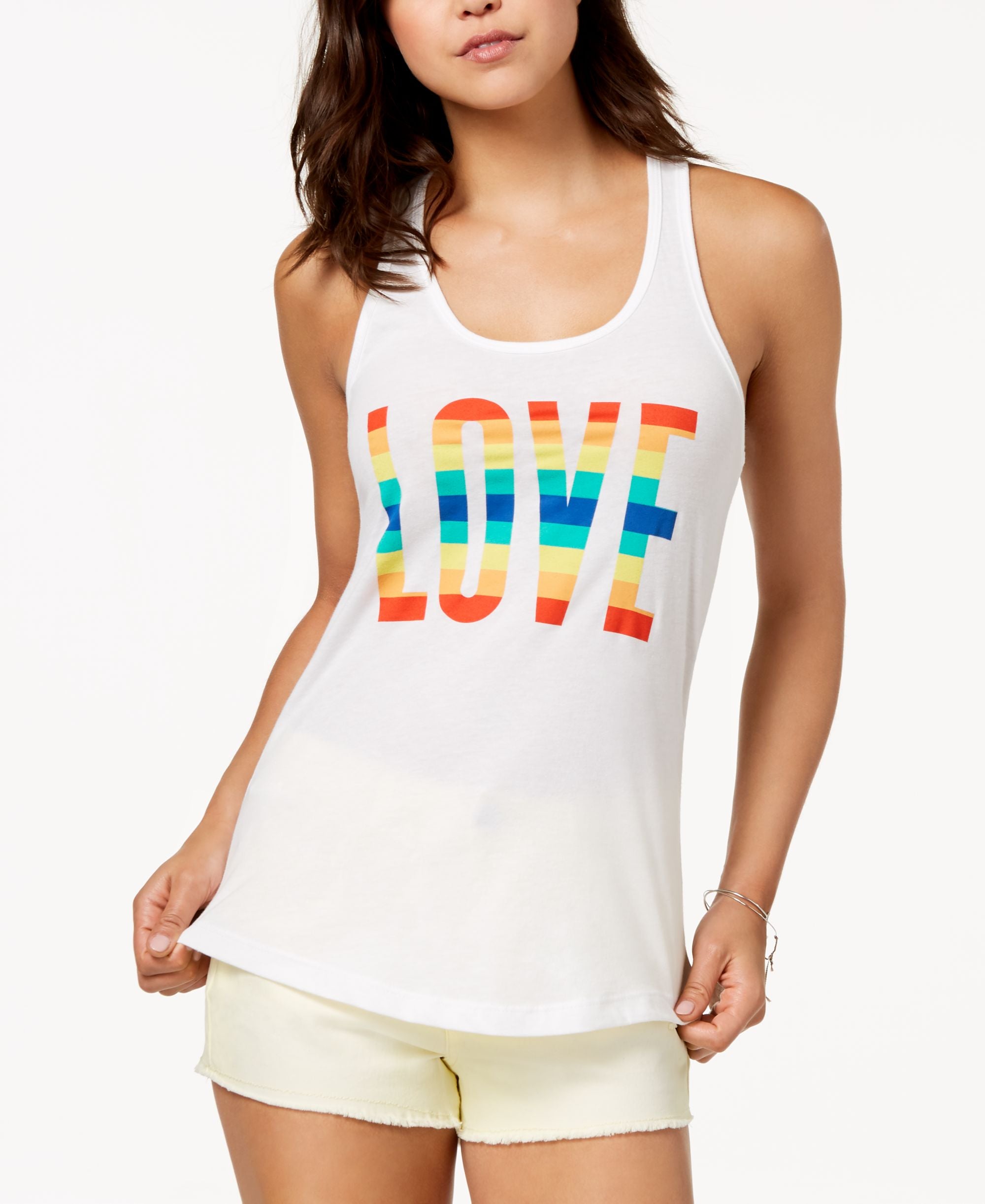 Love Tribe Juniors Love Graphic Print Tank Top