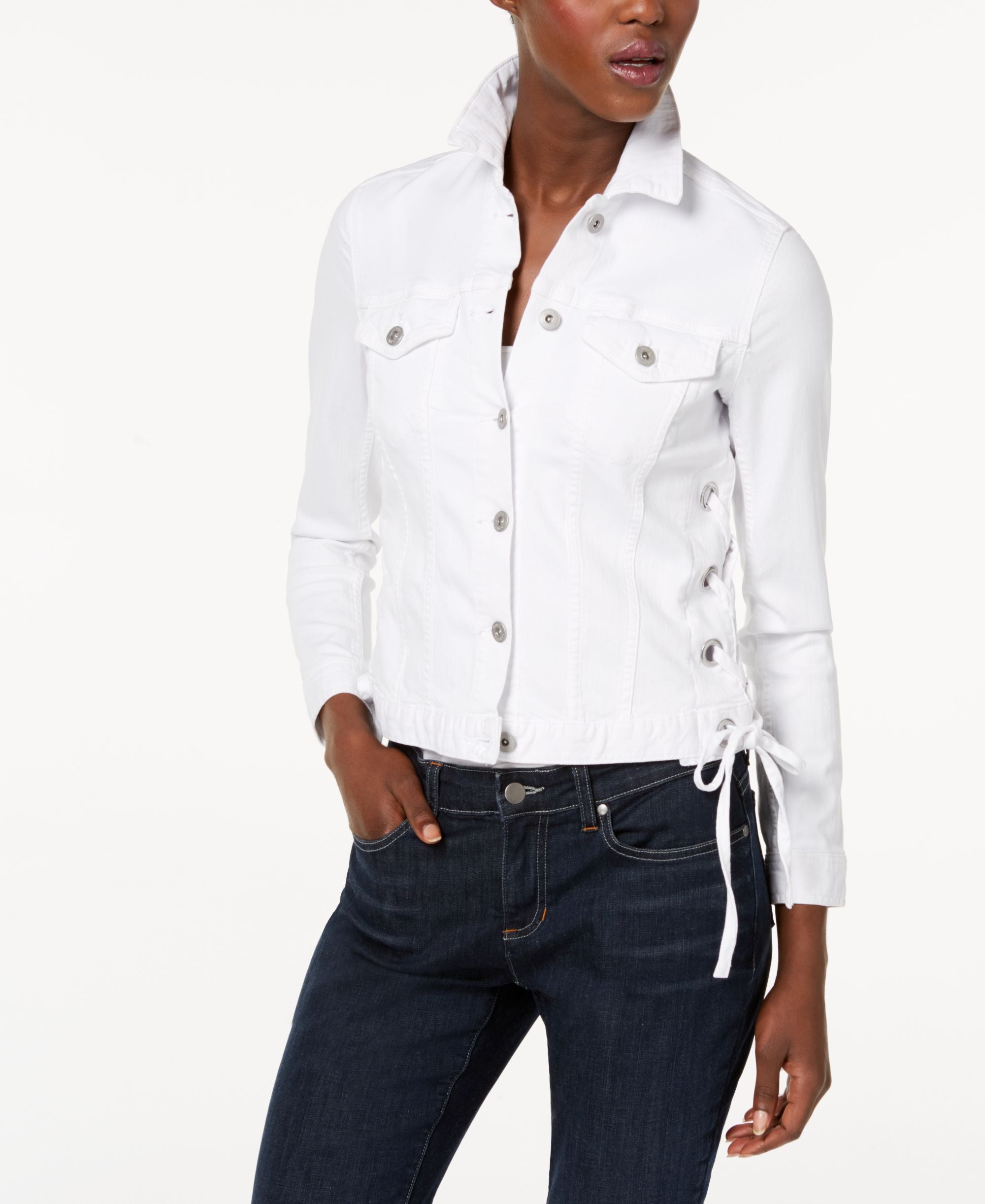 Vince Camuto Lace Up Denim Jacket