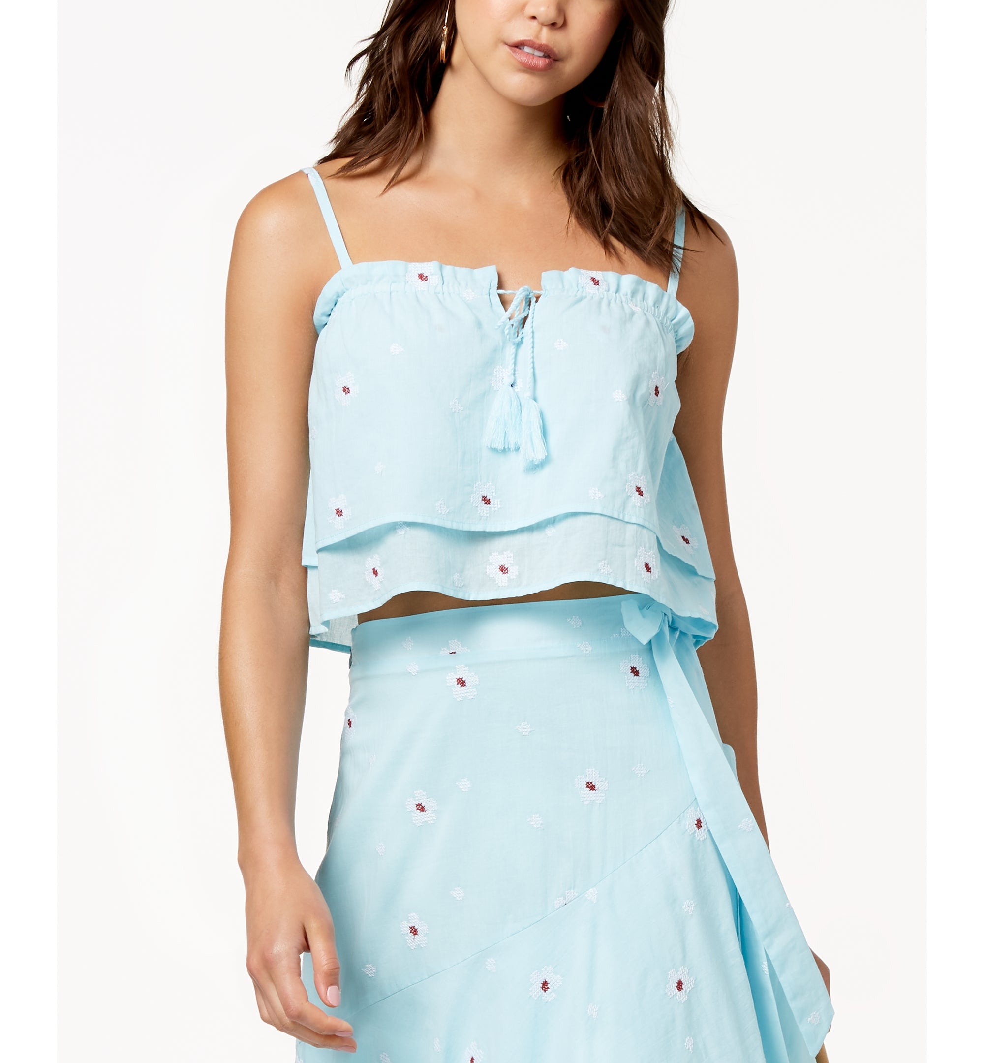 Adjustable Tiered Cotton Crop Top