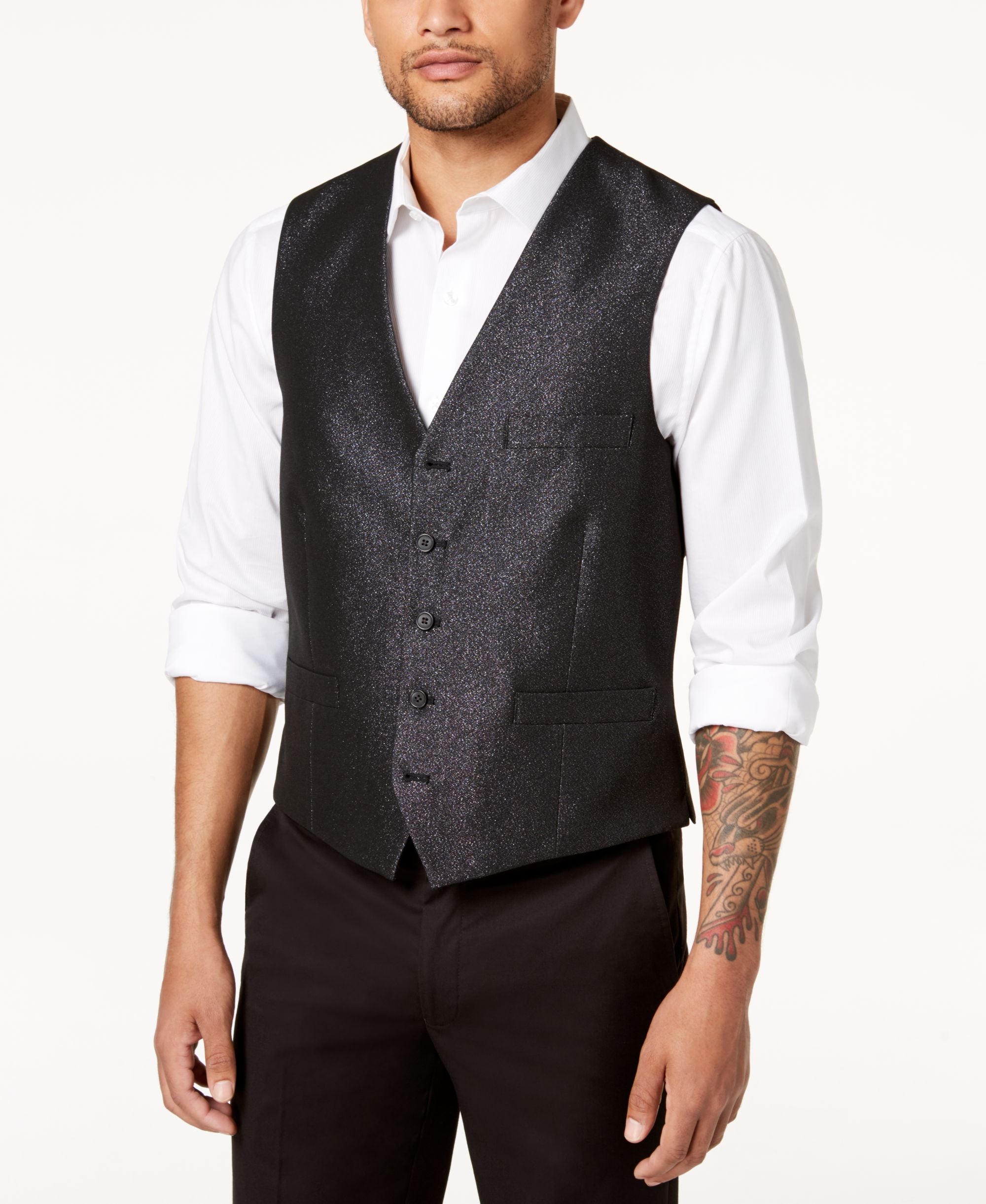 Mens Slim Fit Embellished Vest