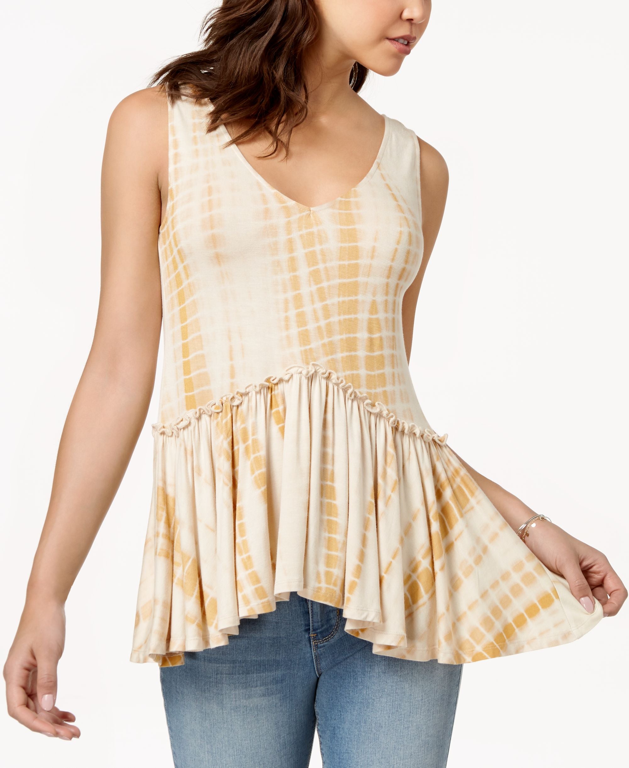 American Rag Juniors Lace Up Peplum Top