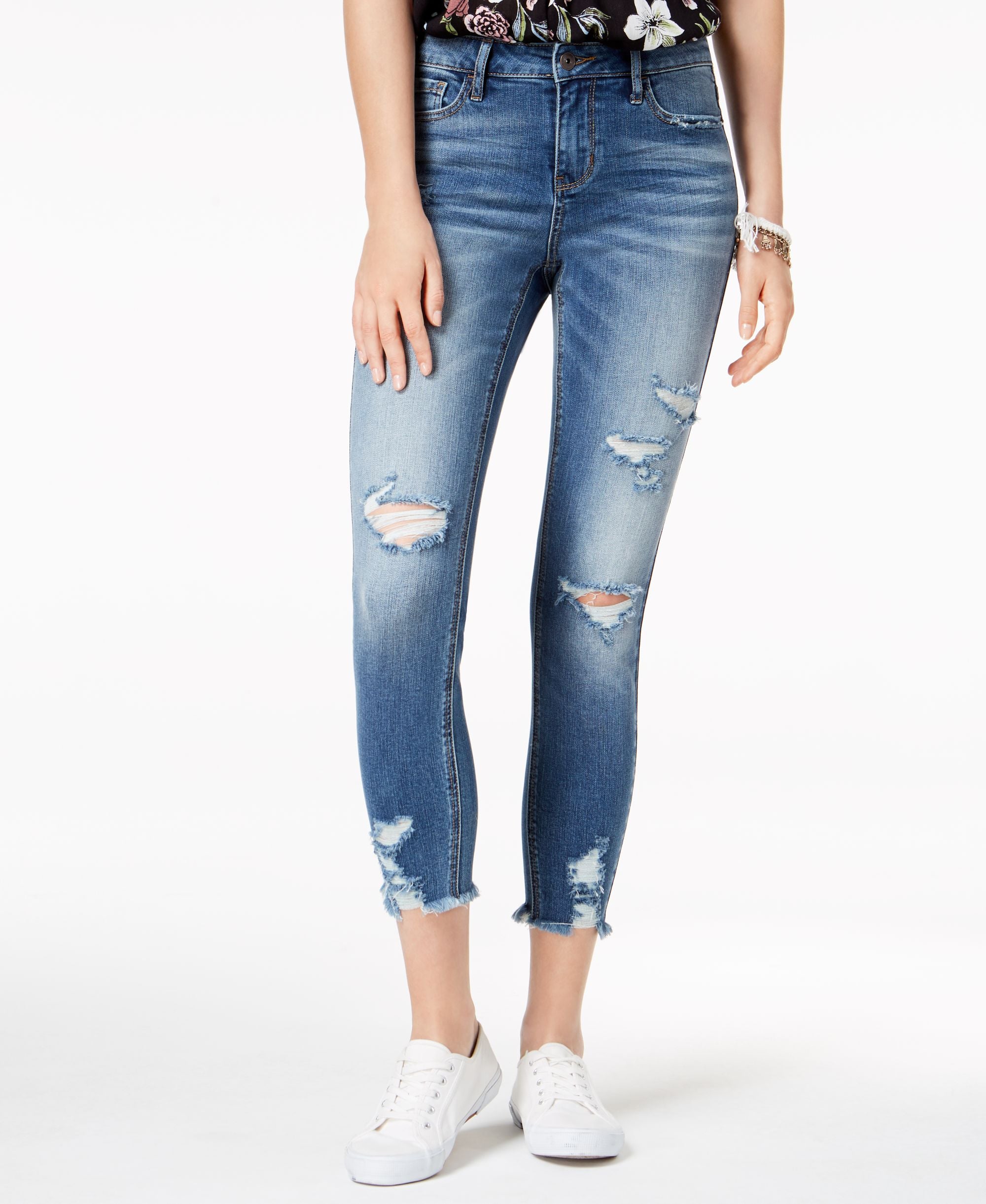 American Rag Juniors Ripped Raw Edged Skinny Jeans