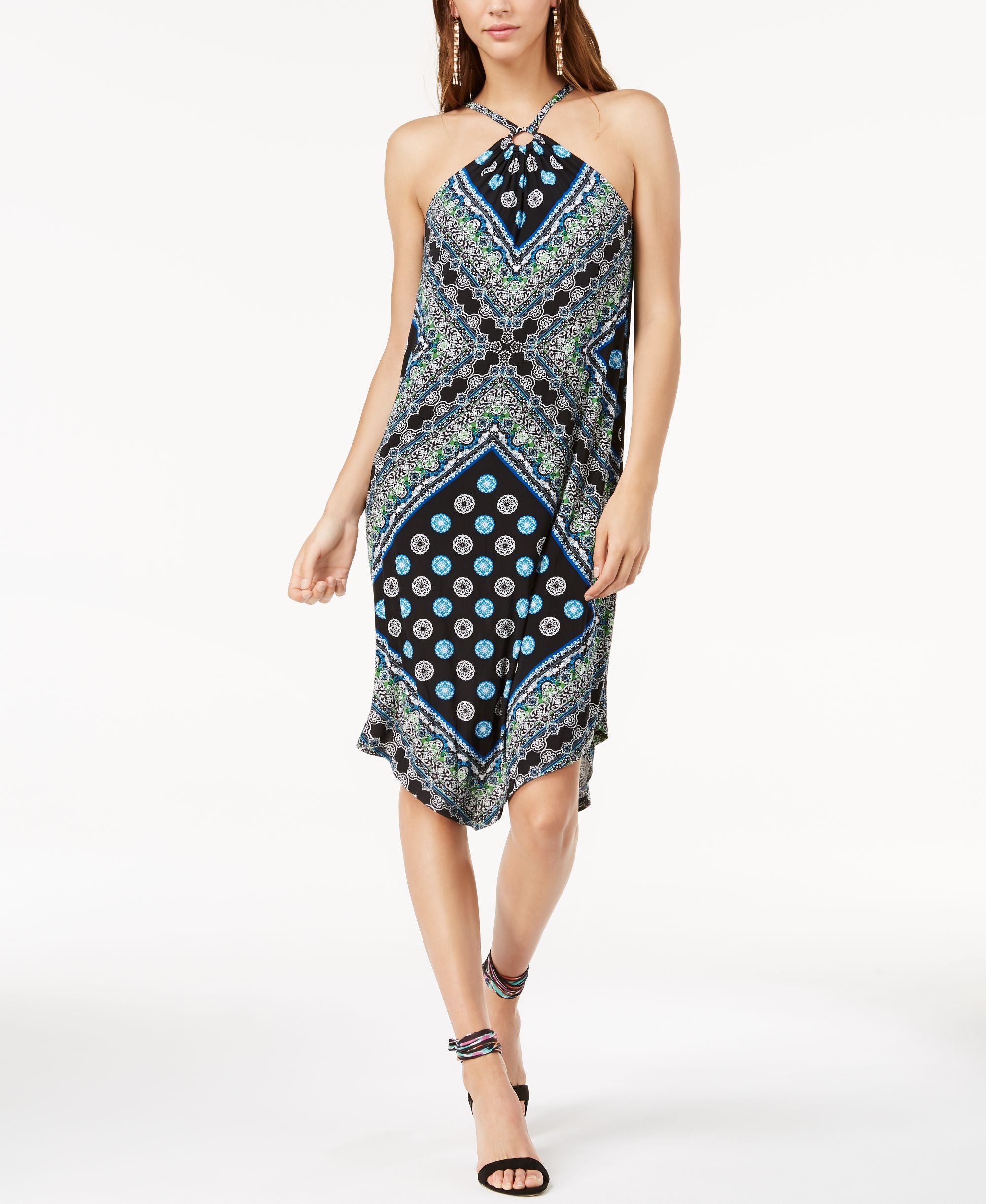 Printed Handkerchief Hem Dress