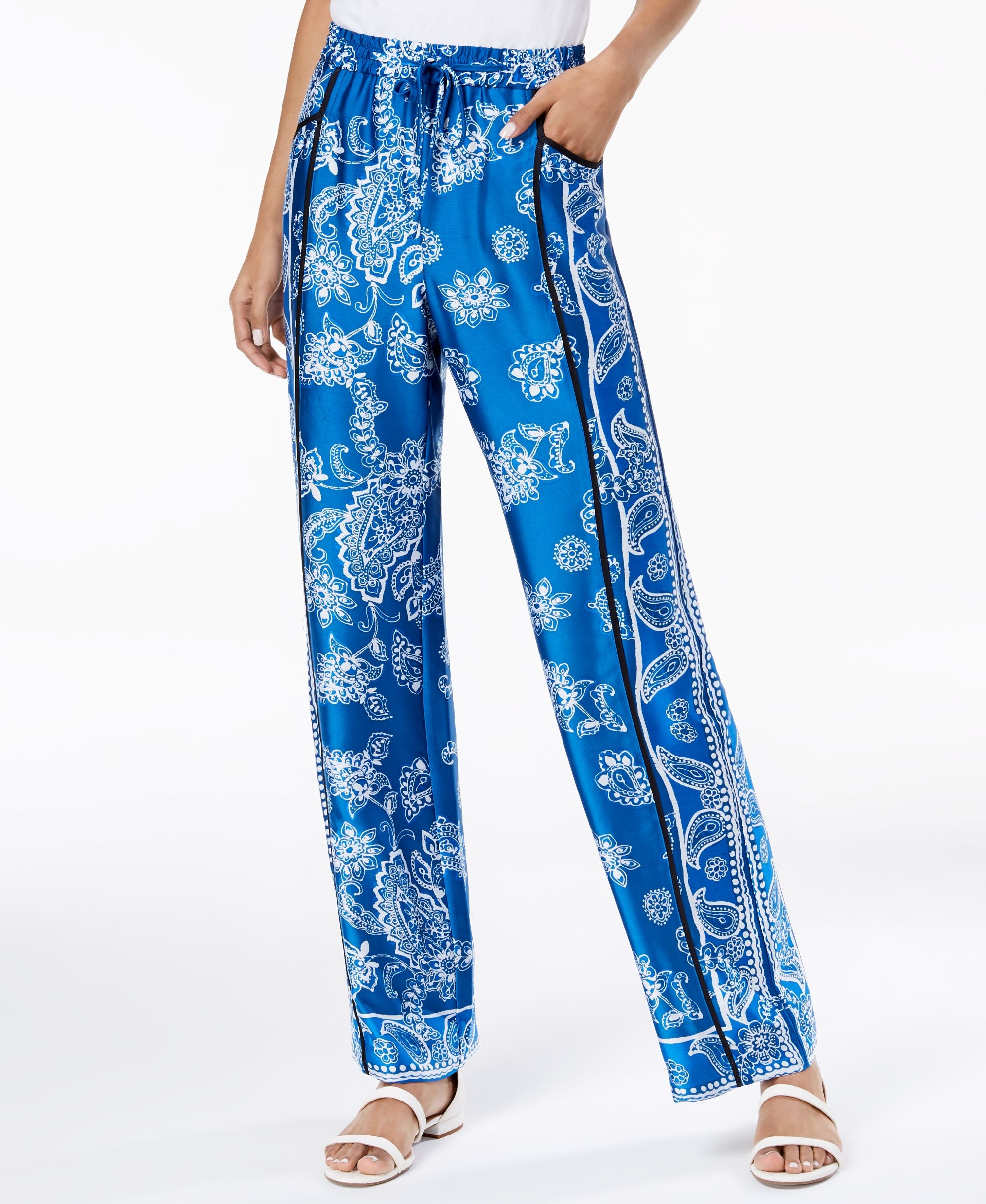 I.N.C. Printed Wide-Leg Pants