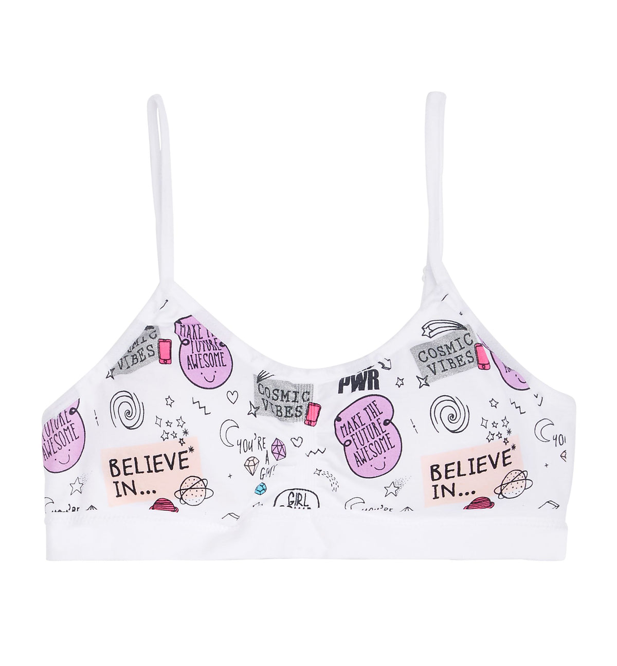 Little & Big Girls Printed Seamless Ruched Crop Bra