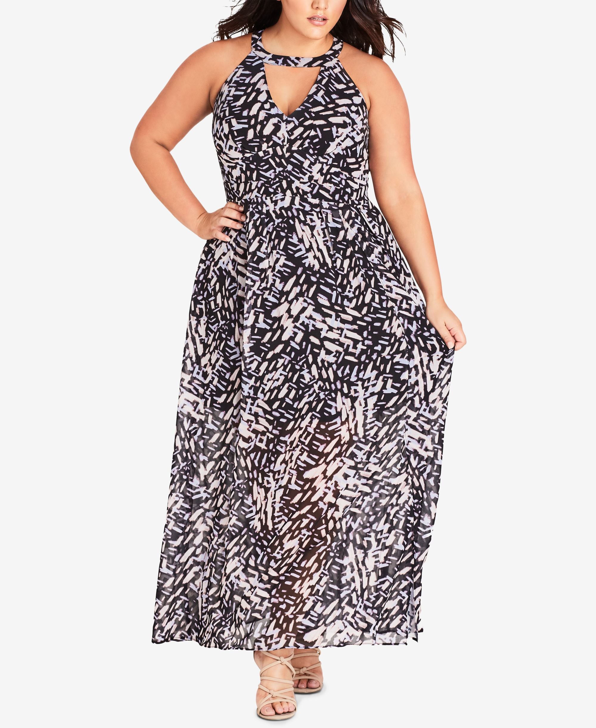 City Chic Trendy Plus Size Printed Maxi Dress
