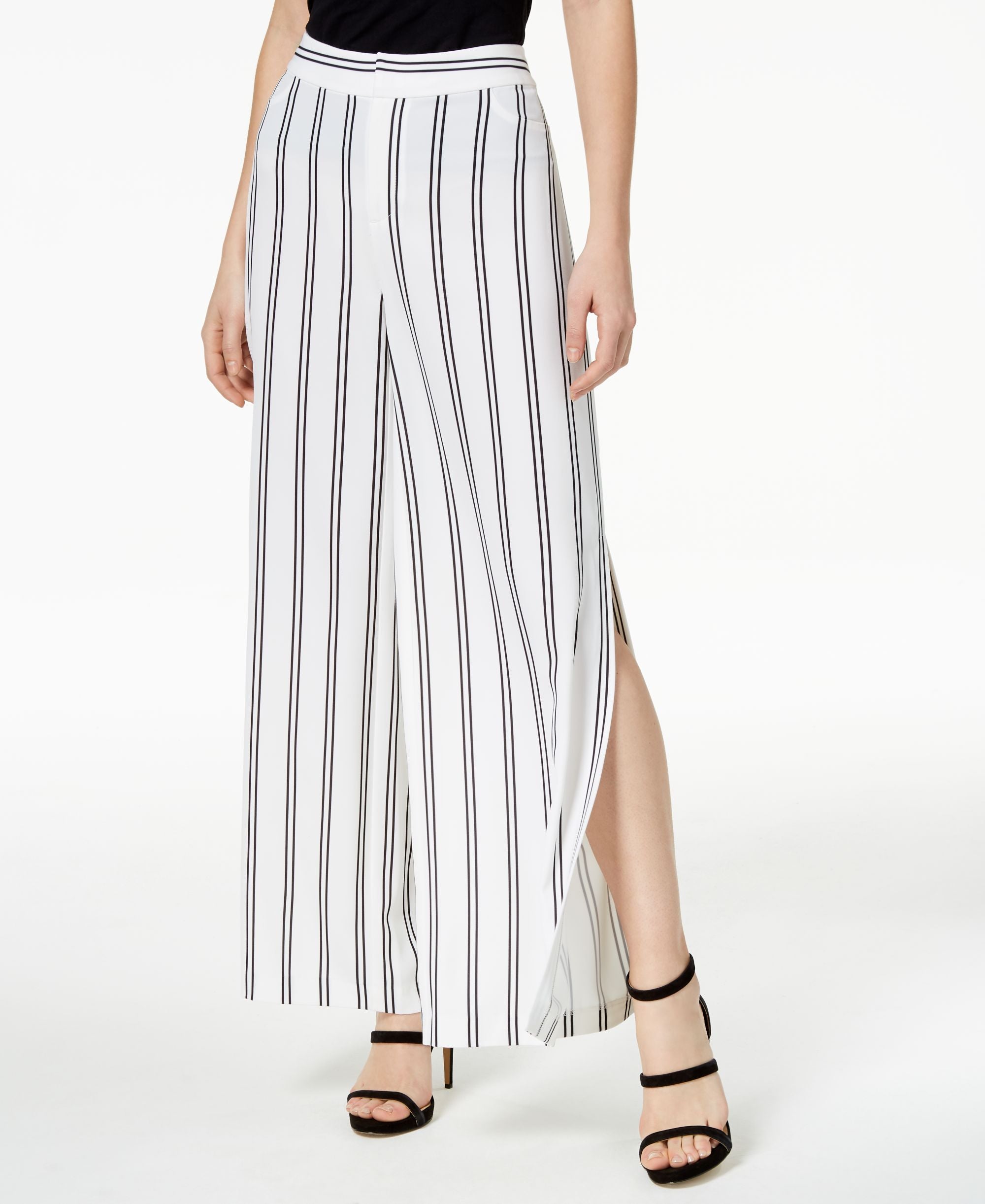 Bar III Striped Split Leg Pants