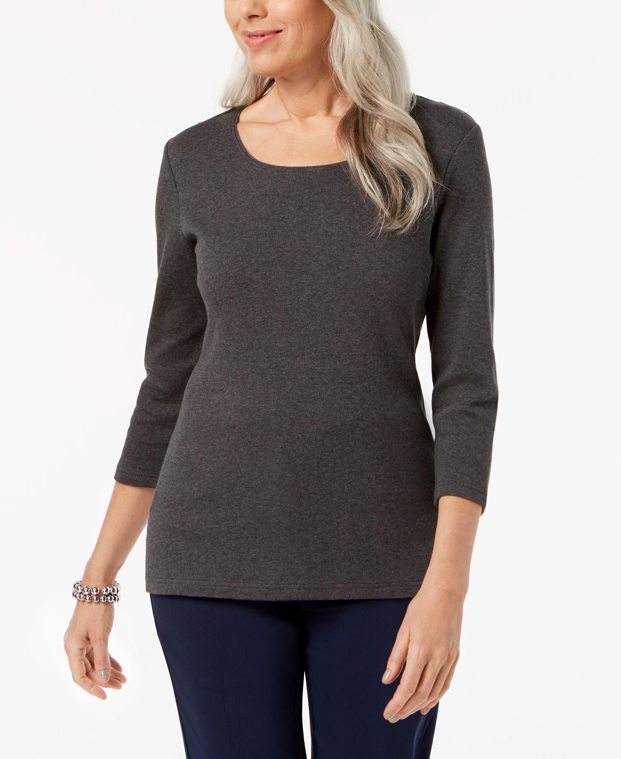 Karen Scott Scoop Neck Top