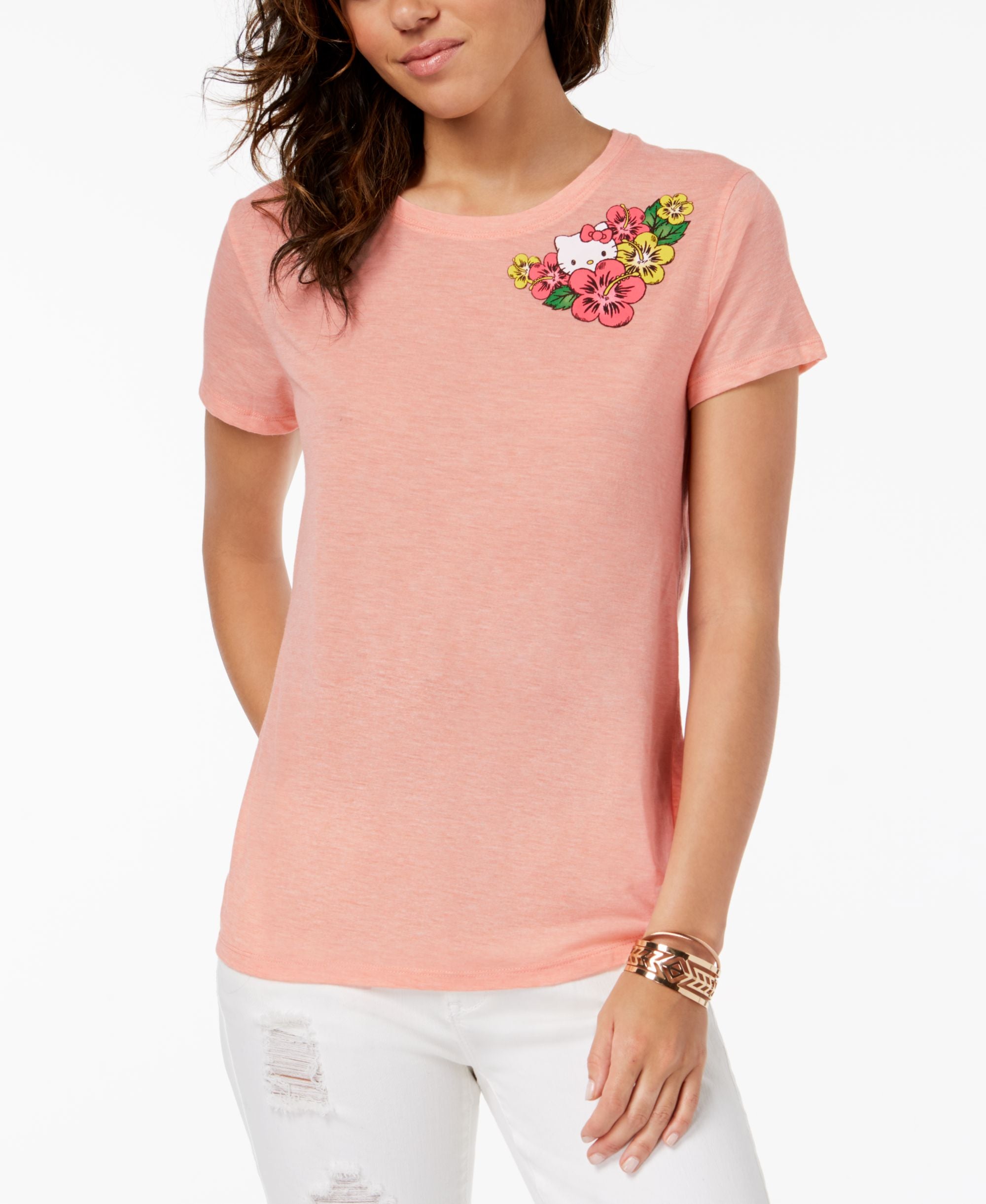 Hybrid Juniors Hello Kitty Tropical Graphic T-Shirt