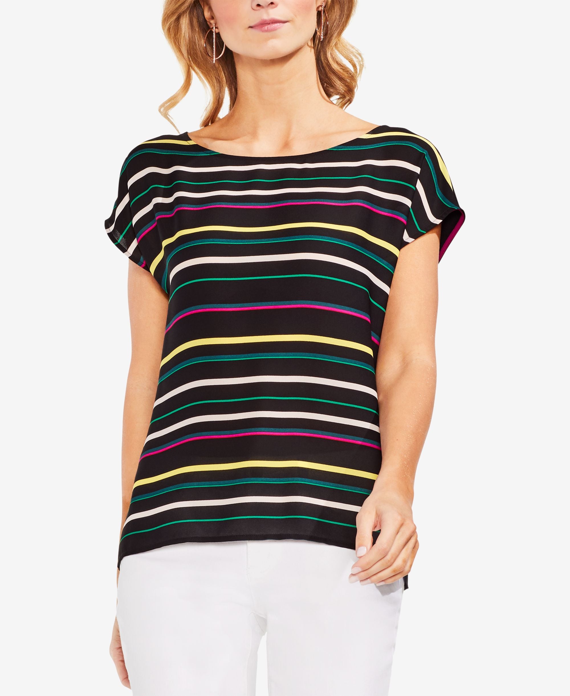 Vince Camuto Paradise Striped Solid Top