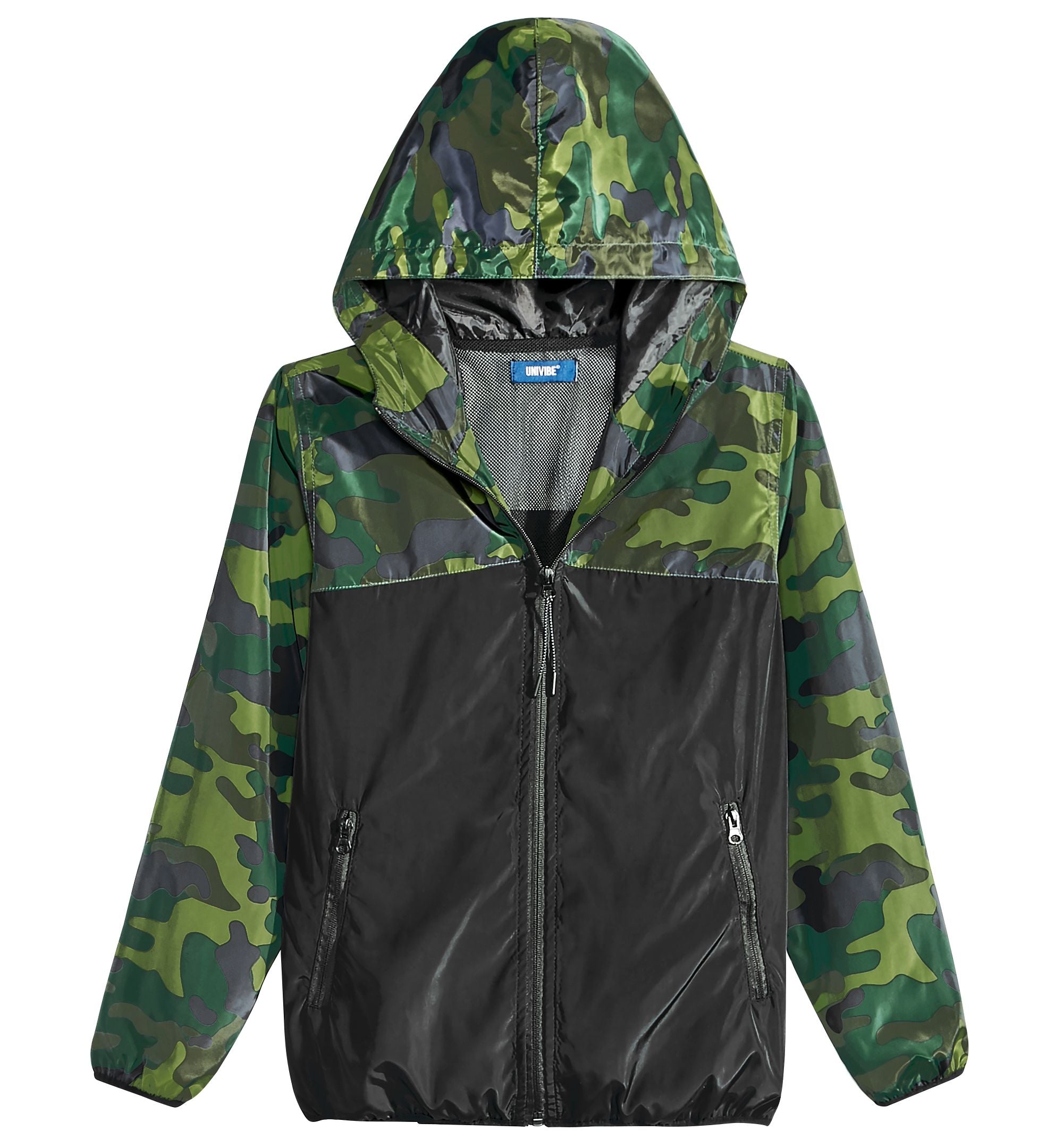 Univibe Big Boys Camo Print Windbreaker Jacket