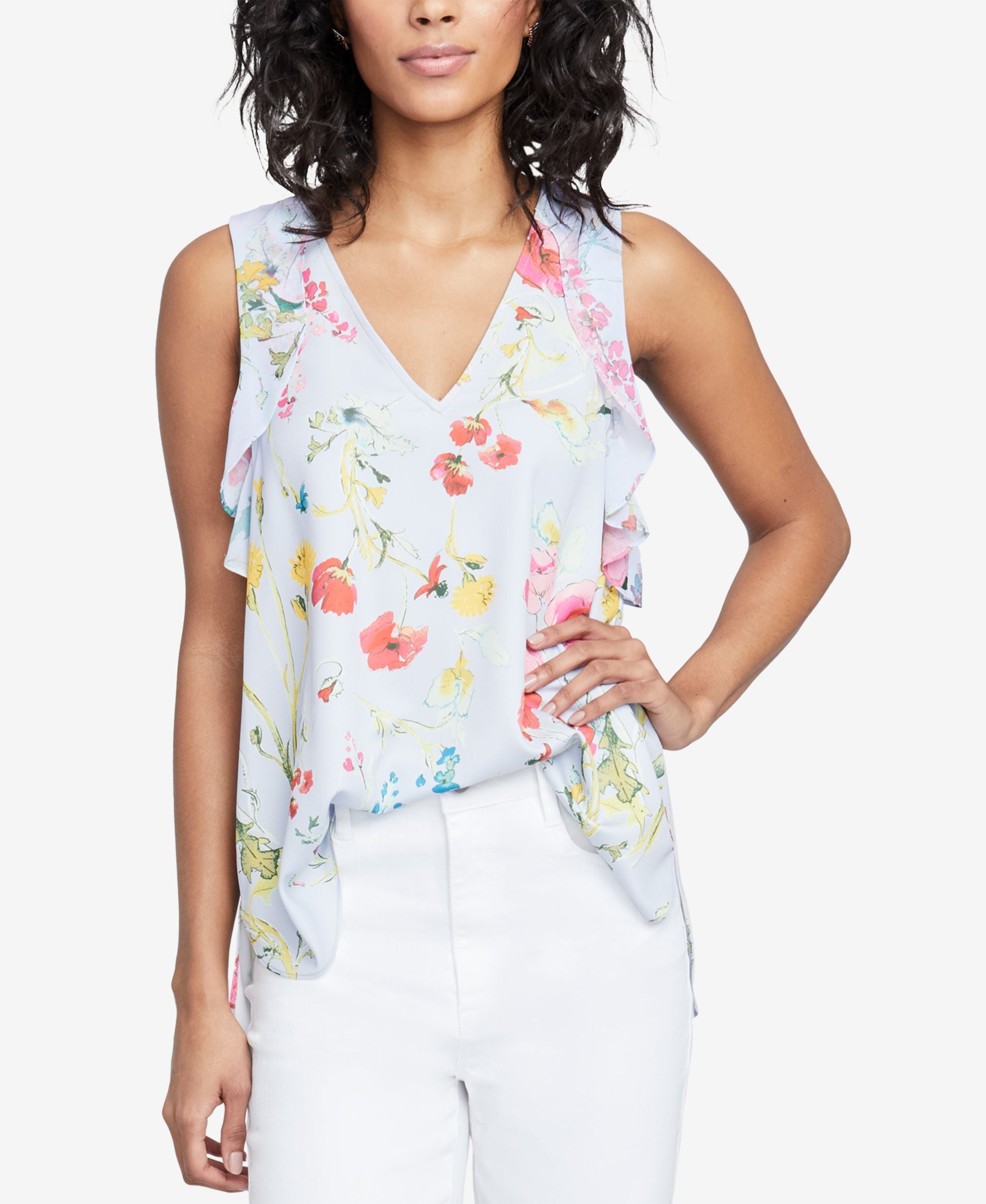 Ruffled Floral-Print Top
