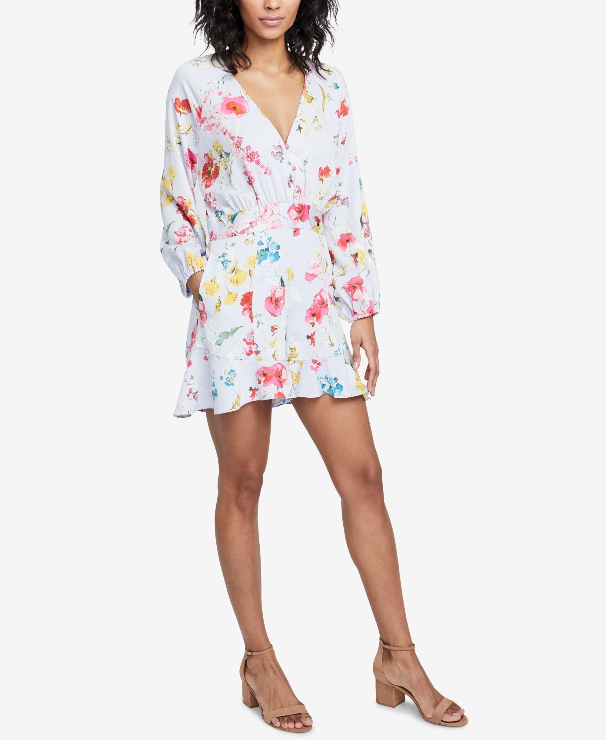 Ruffled Floral-Print Romper