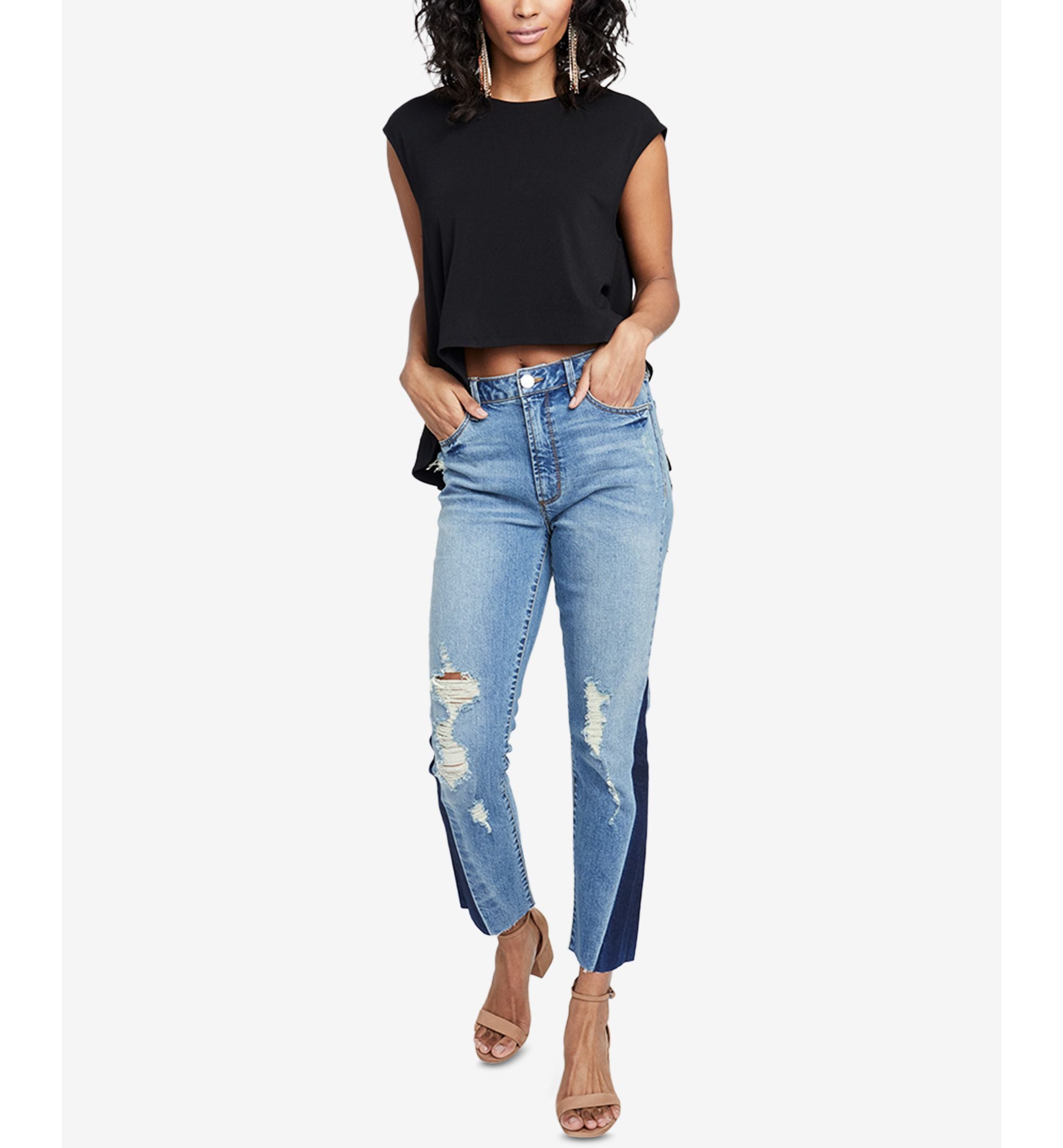Rachel Rachel Roy Released Seam Slim Cropped Ankle Jeans