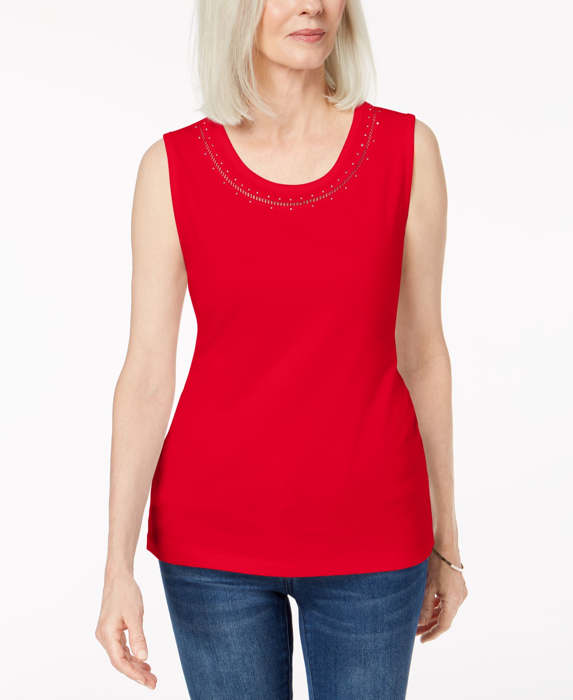 Cotton Studded Tank Top